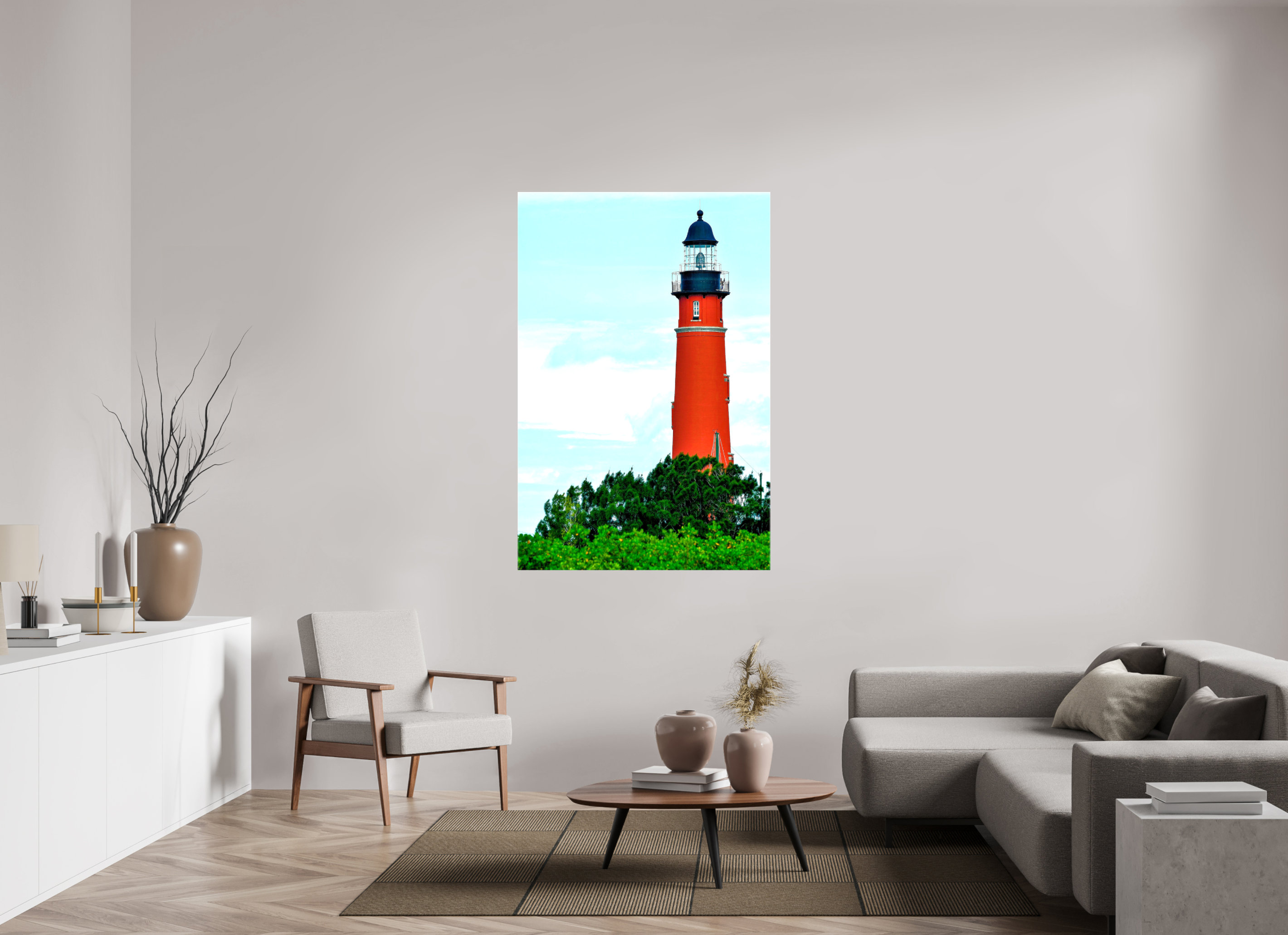 40 x 60″, Glossy Canvas on Stretcher Frame, 1,57" Wrapped Ponce de Leon Inlet Lighthouse