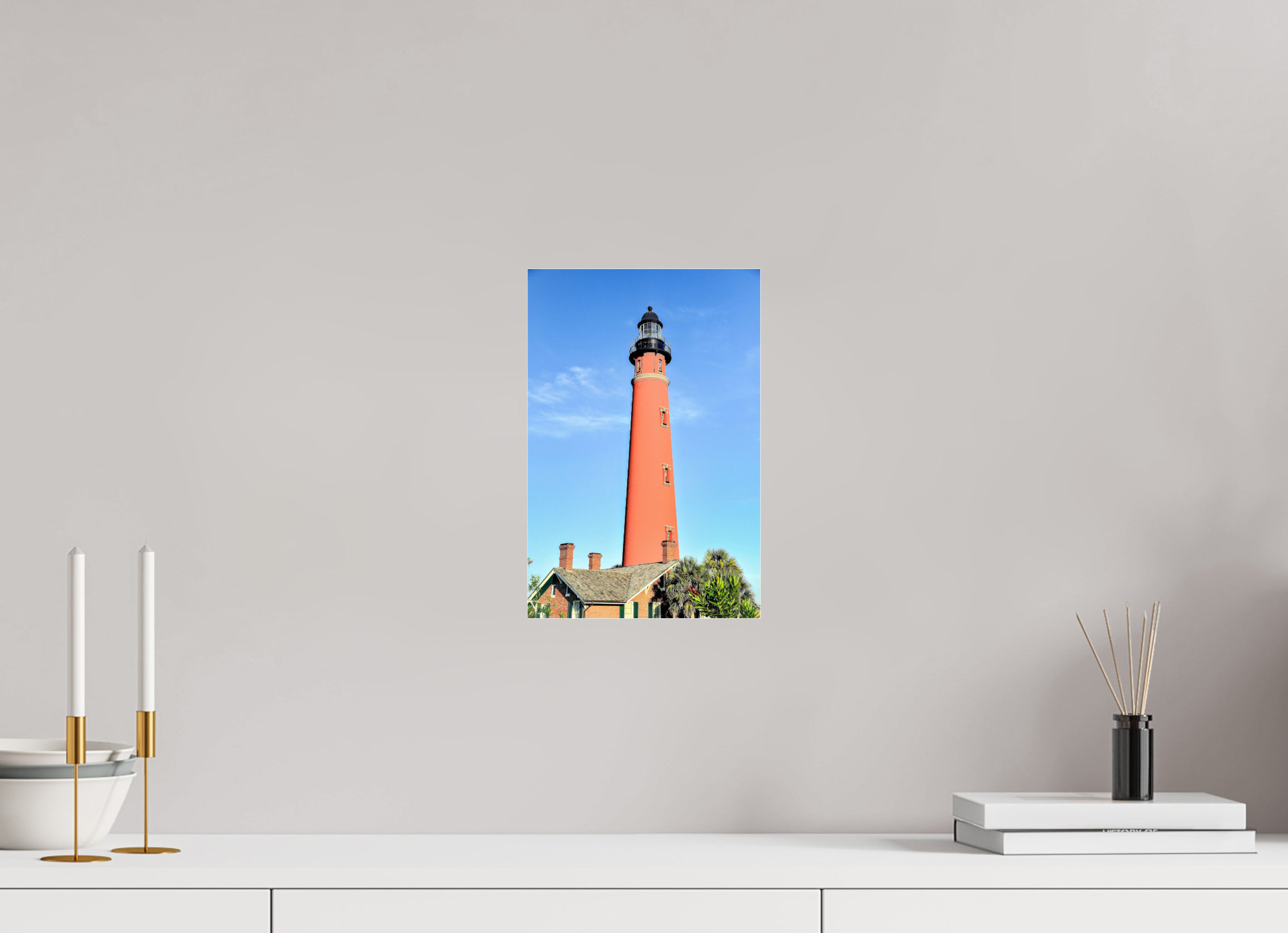 8 x 12″, Photo Print Under Acrylic Glass Historic Red Brick Ponce de Leon Lighthouse