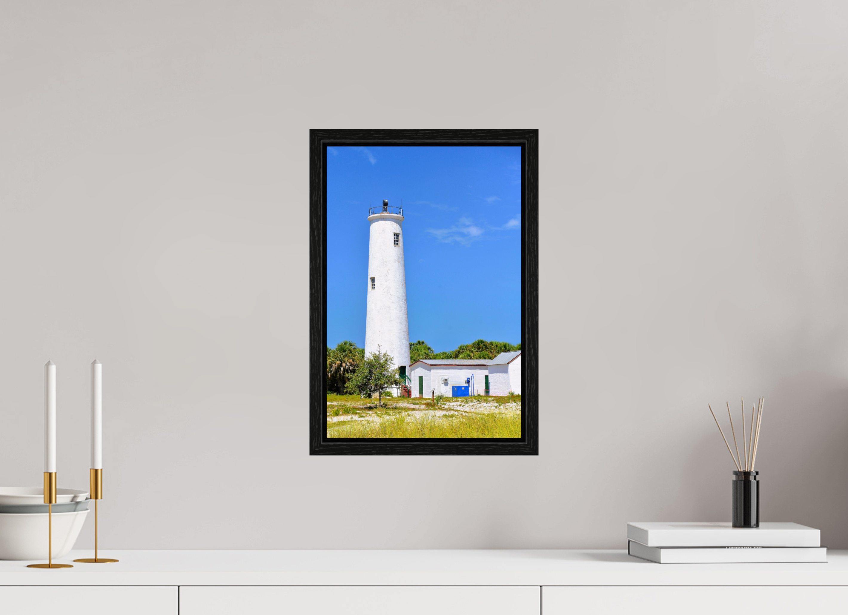 10 x 15″, Floater Frame Egmont Key Lighthouse