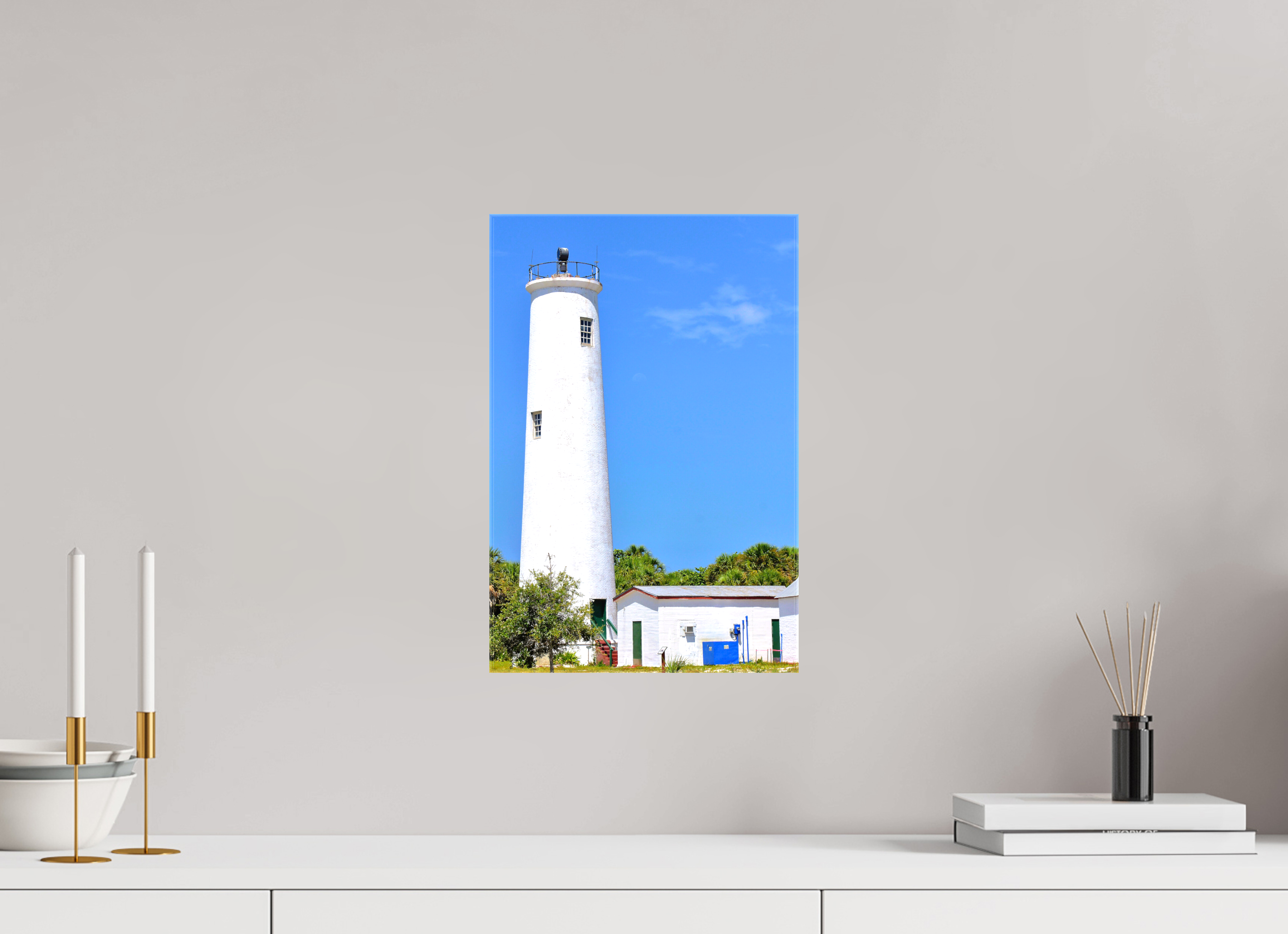 10 x 15″, Glossy Canvas on Stretcher Frame, 1,57" Wrapped Egmont Key Lighthouse