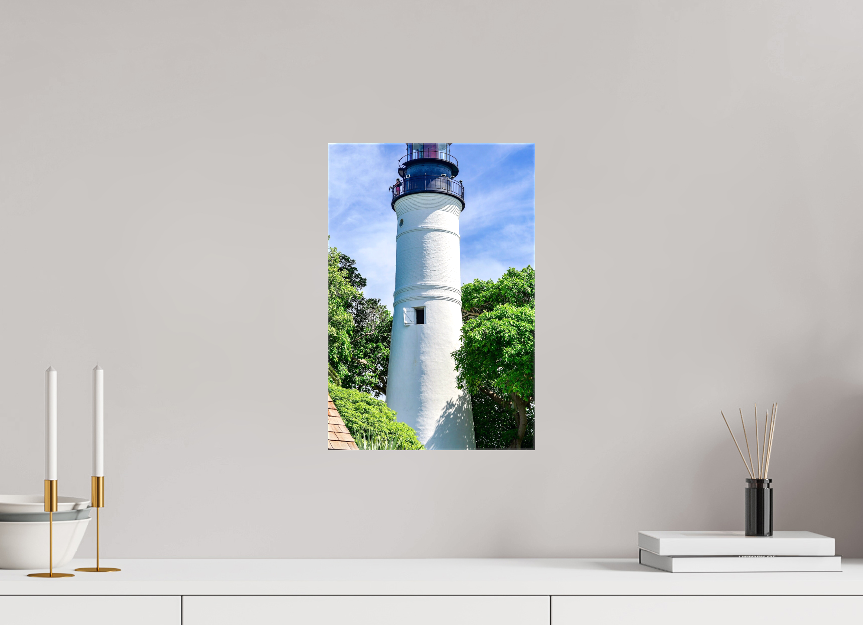 10 x 15″, Glossy Canvas on Stretcher Frame, 1,57" Wrapped The Historic Key West Lighthouse