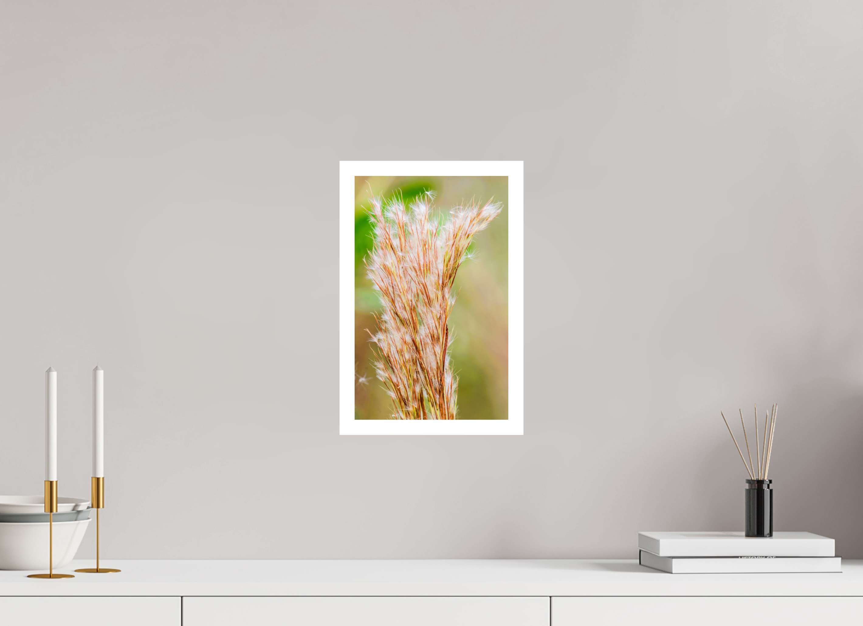 8 x 12.7″, Hahnemühle FineArt Pearl Print without Frame, .79" white border Bushy Bluestem in the Breeze