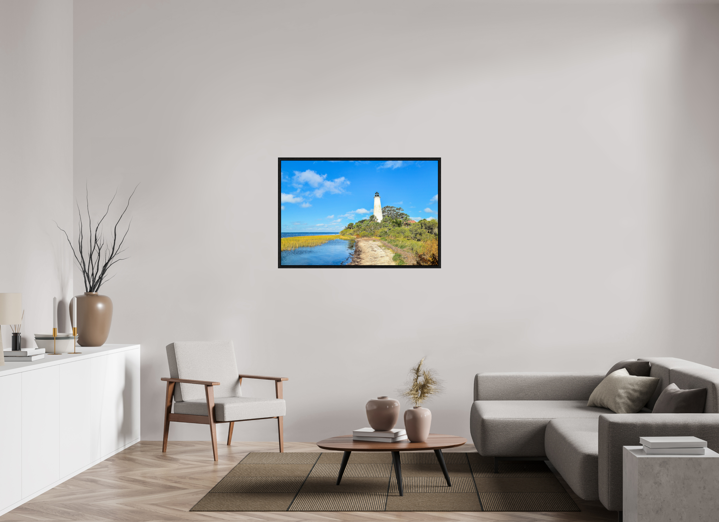 45 x 30″, Floater Frame St. Marks Lighthouse