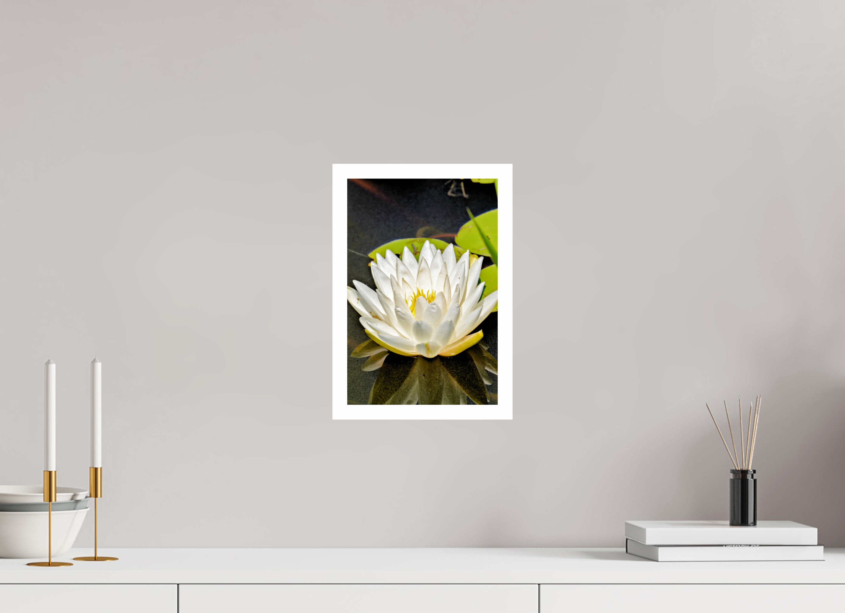 8 x 12″, Hahnemühle FineArt Pearl Print, .79" white border The White Water Lily