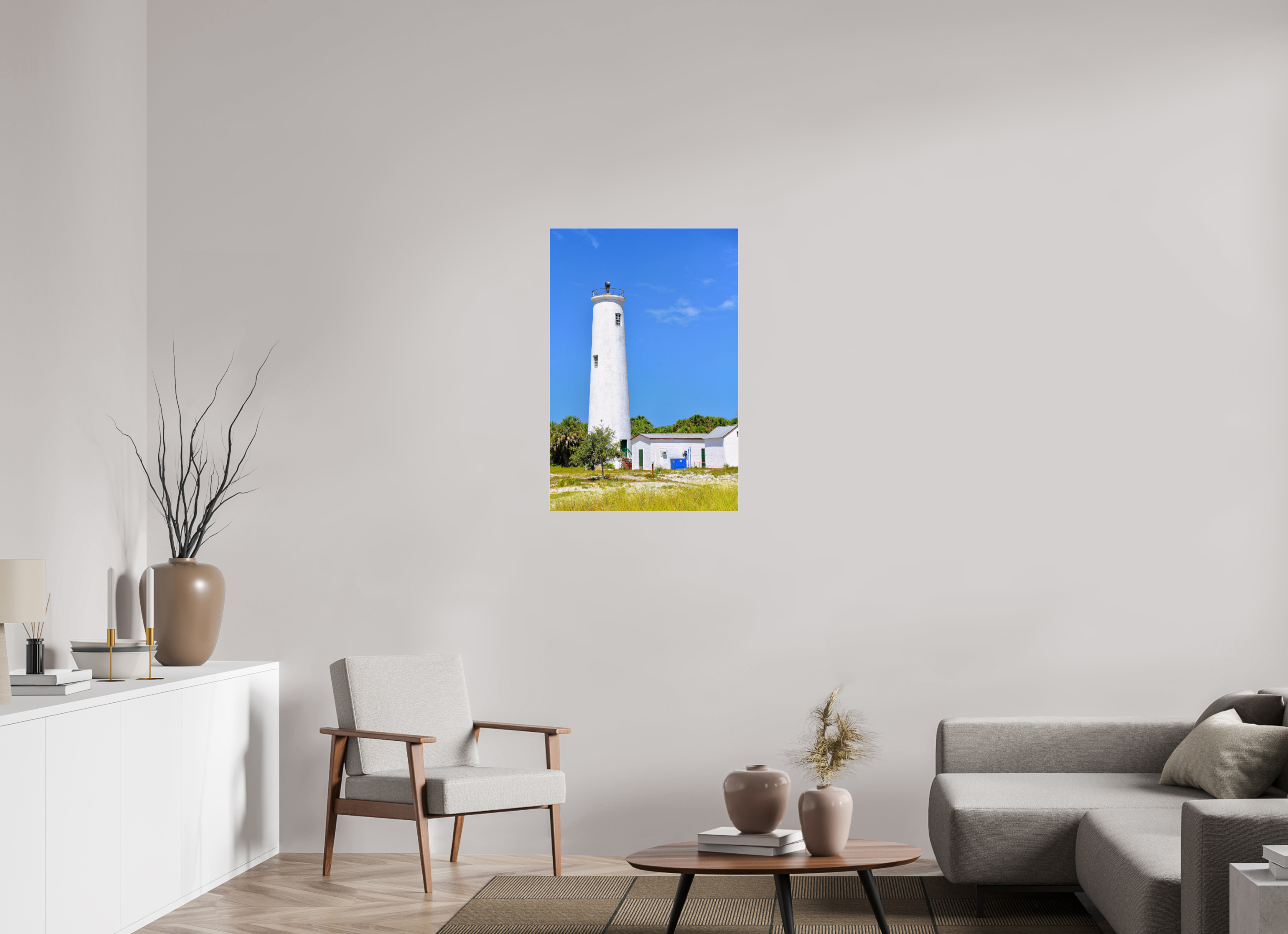 24 x 36″, Metallic Photo Print Under Acrylic Glass Egmont Key Lighthouse