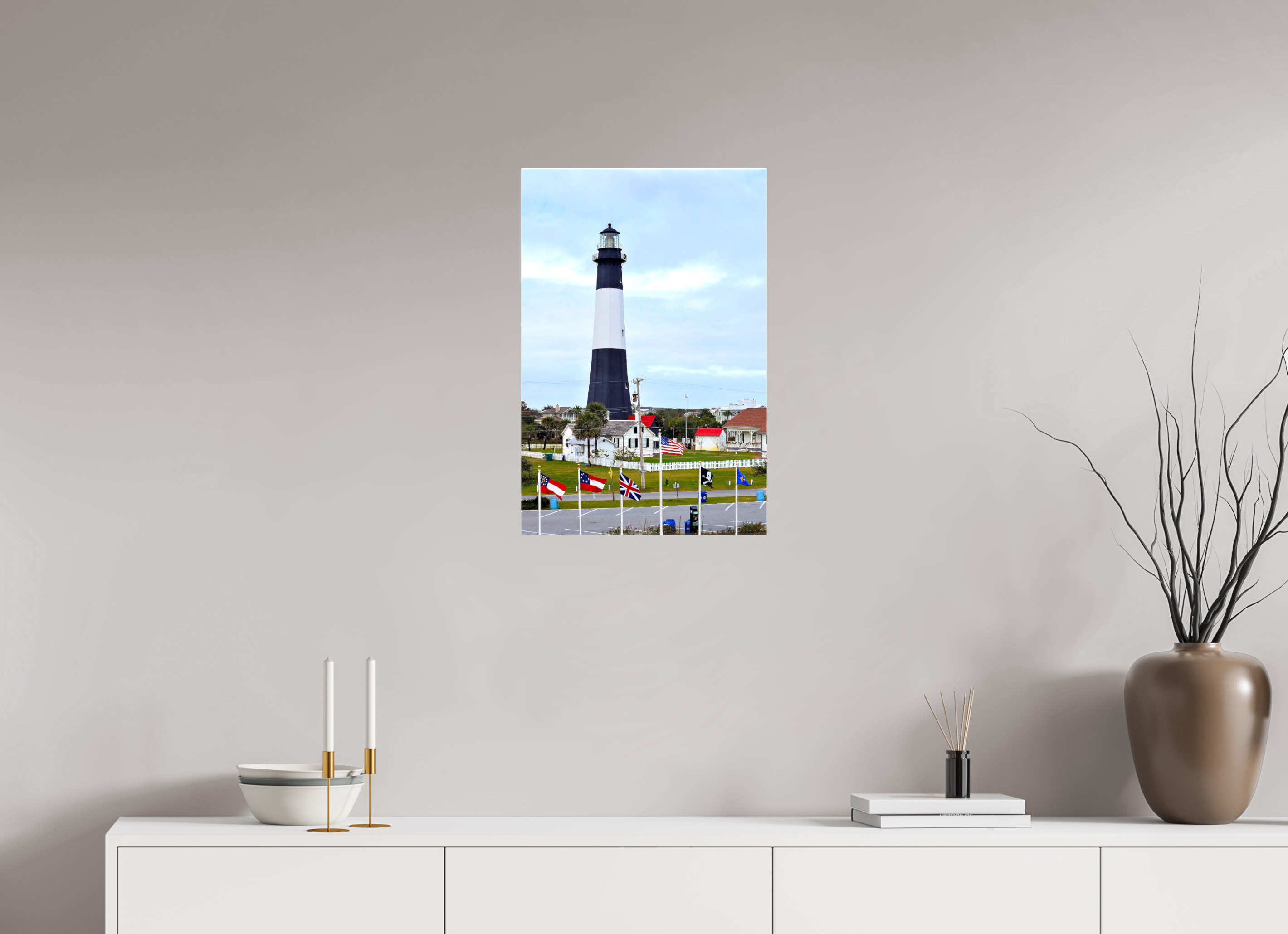 16 x 24″, Glossy Canvas on Stretcher Frame, 1,57" Wrapped Heritage at Tybee: The Lighthouse & Grounds