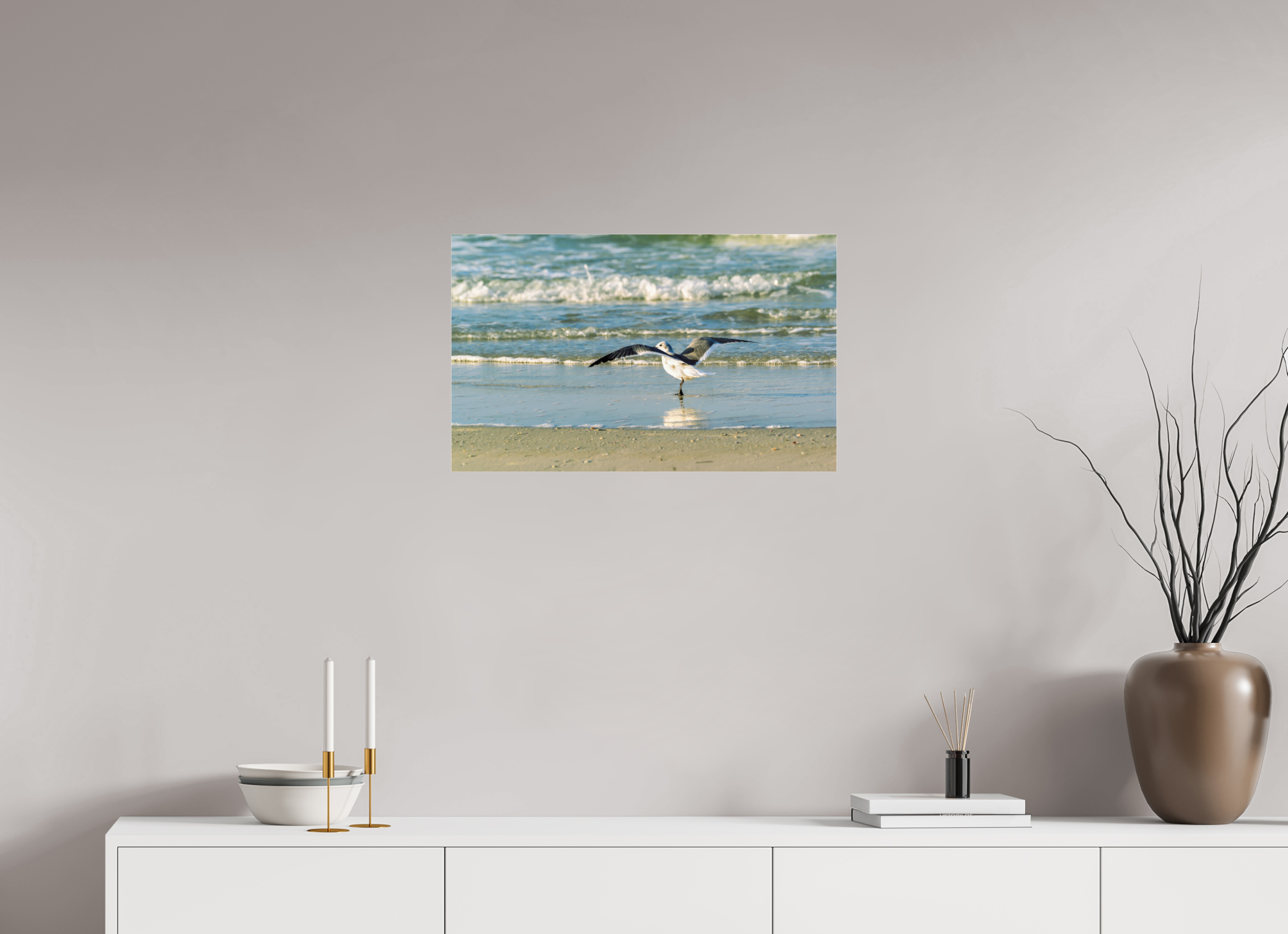 25.9 x 16″, Photo Print Under Acrylic Glass Laughing Gull in Motion