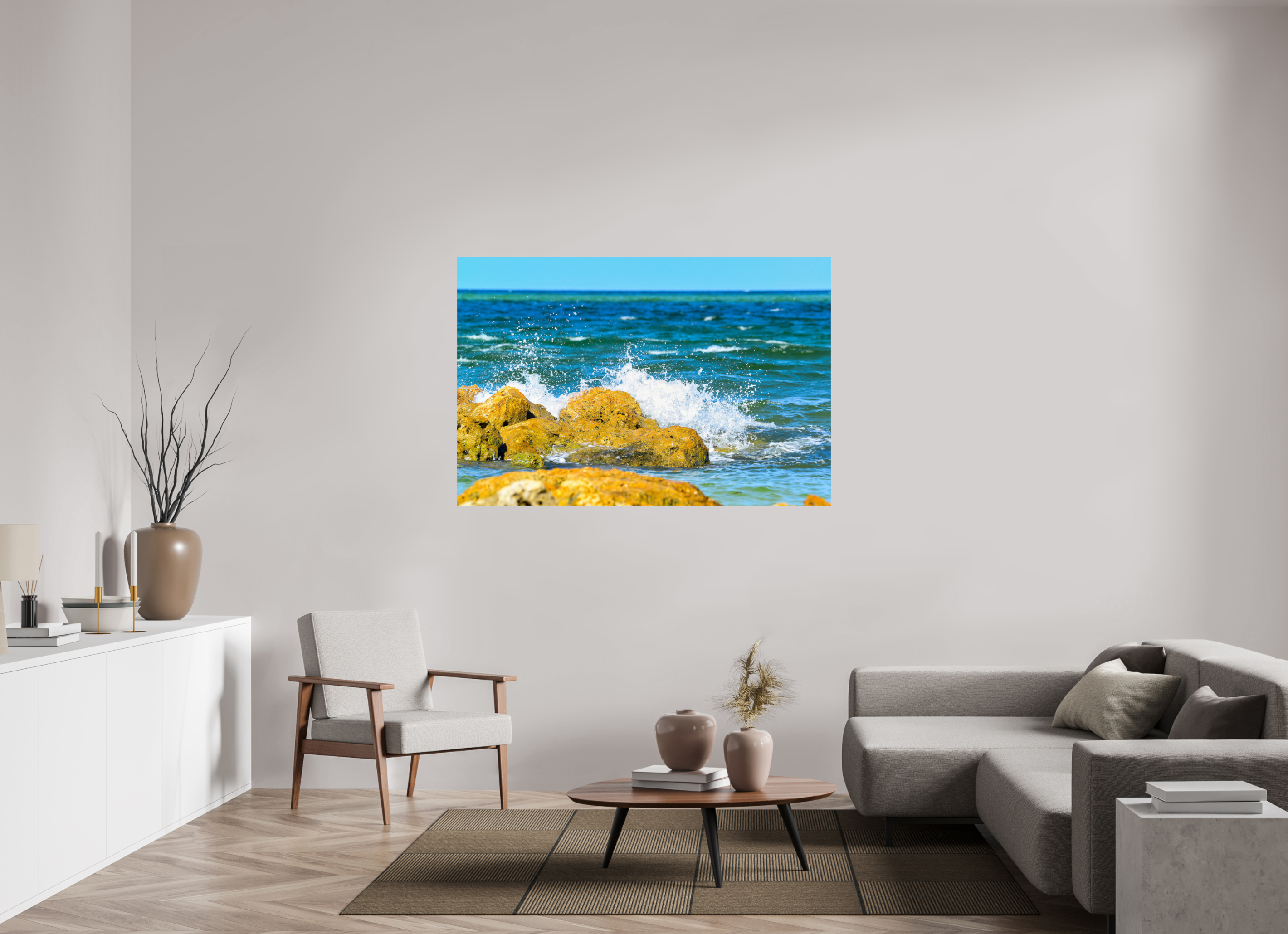 60 x 40″, Metallic Photo Print Under Acrylic Glass The Ocean’s Impact