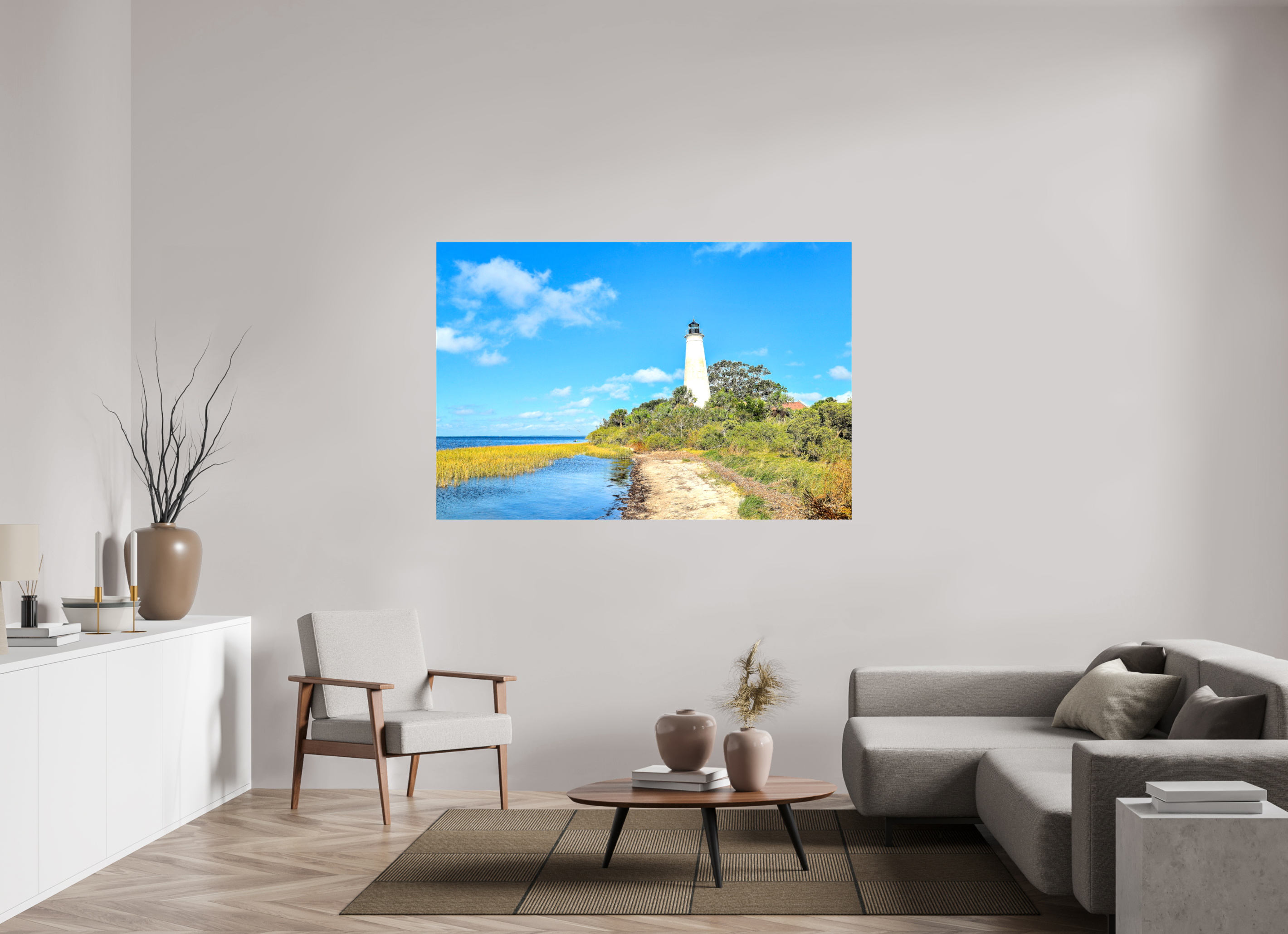 66 x 44″, Glossy Canvas on Stretcher Frame, 1,57" Wrapped St. Marks Lighthouse