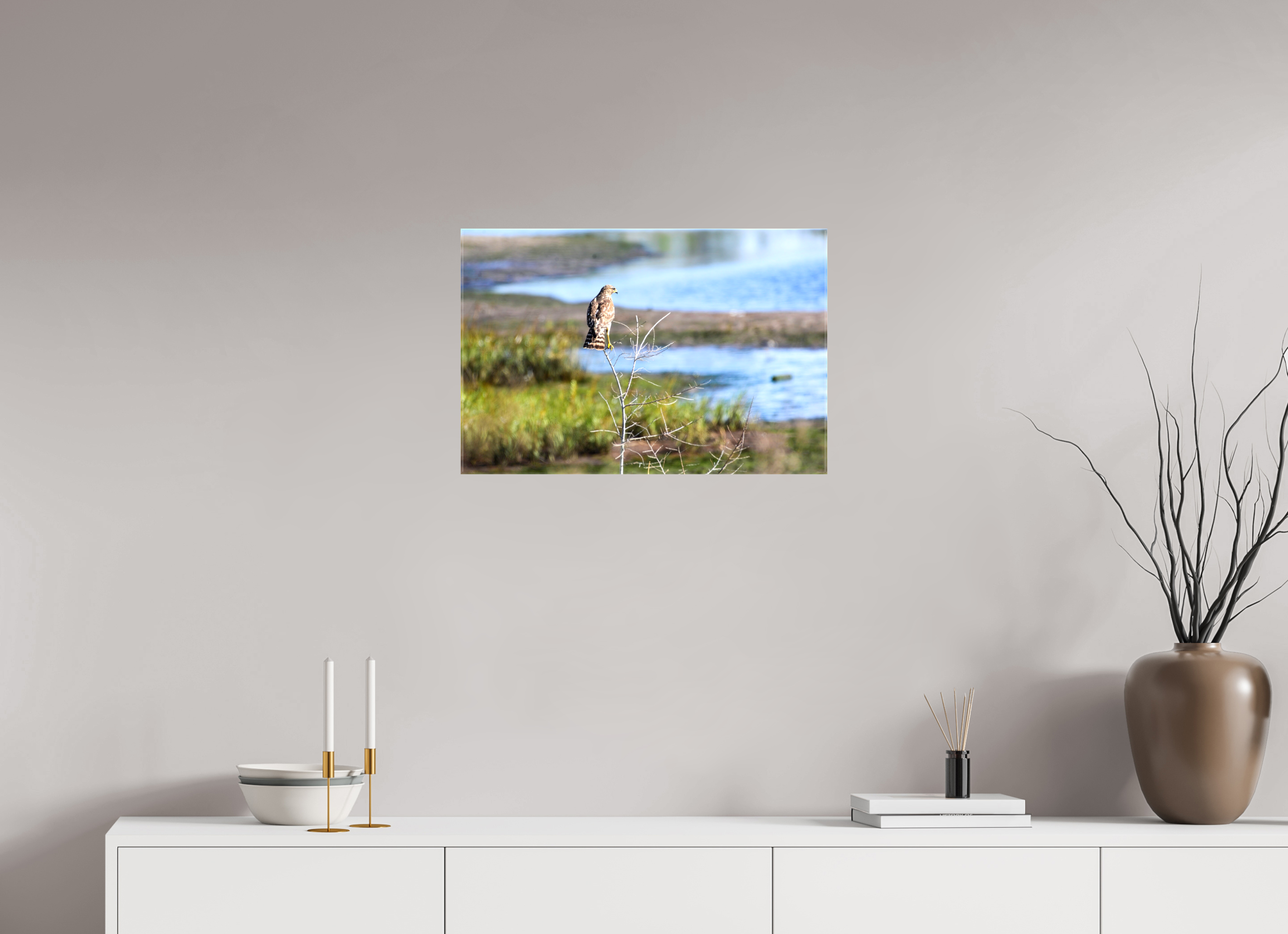 24 x 16″, Glossy Canvas on Stretcher Frame, 1,57" Wrapped Guardian of the Marsh