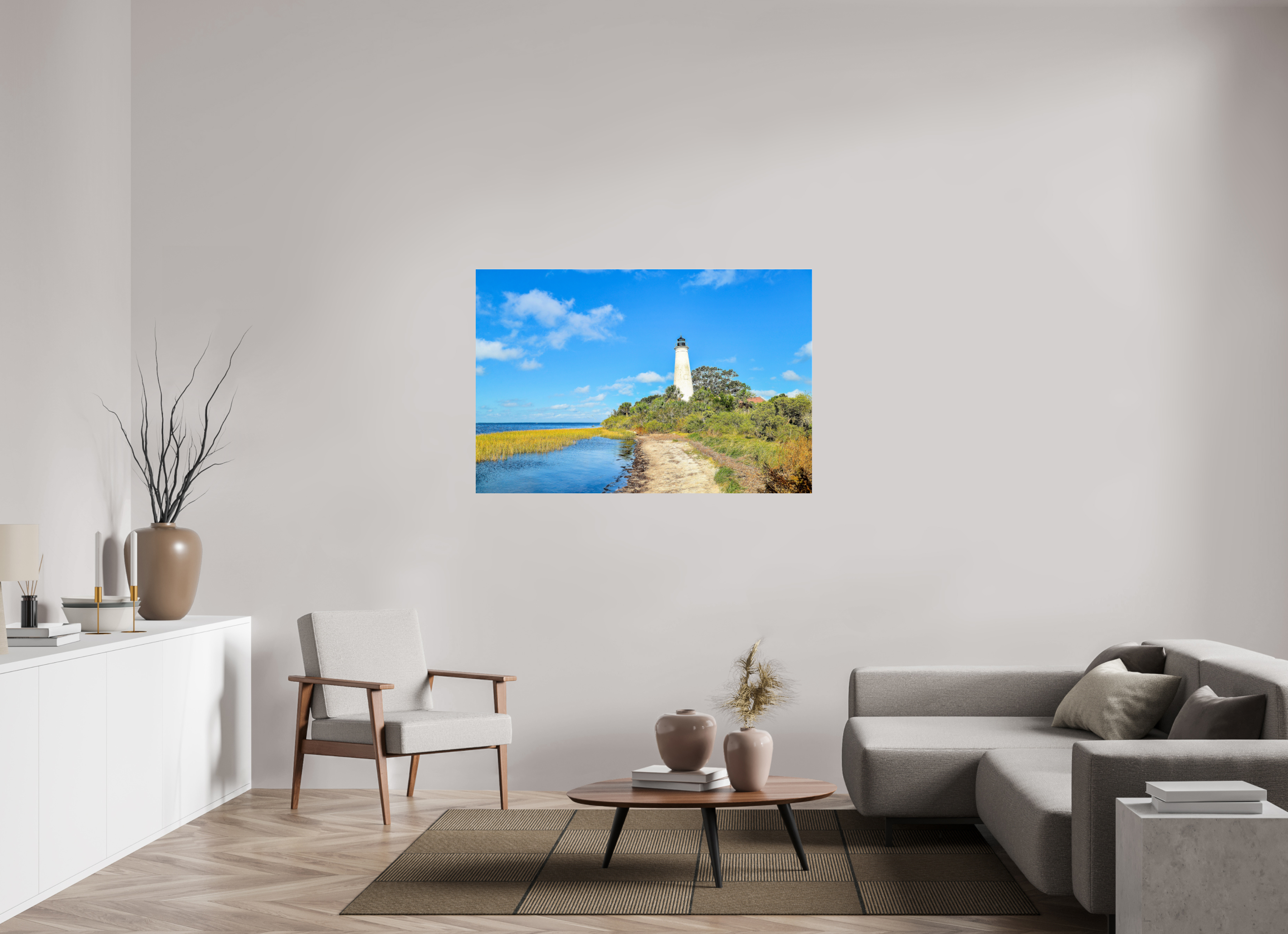54 x 36″, Metallic Photo Print Under Acrylic Glass St. Marks Lighthouse