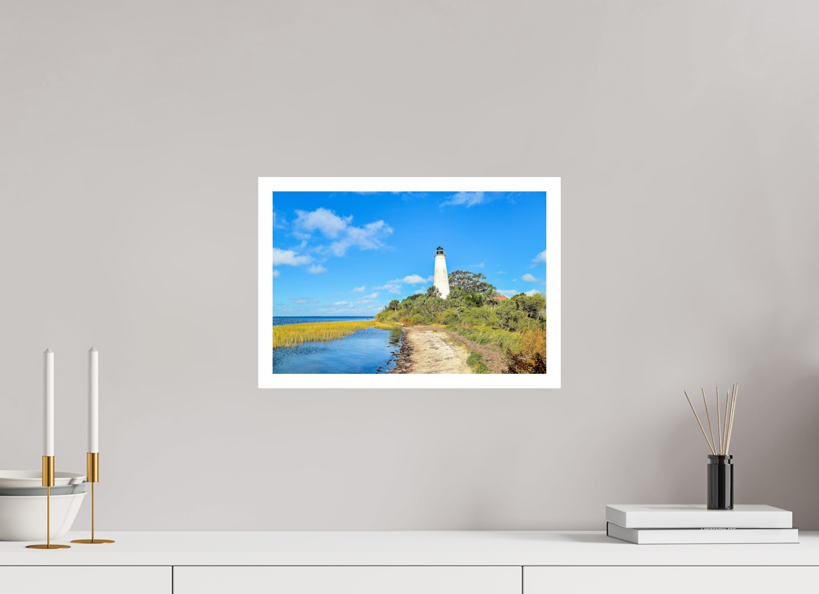 15 x 10″, Hahnemühle FineArt Pearl Print without Frame, .79" white border St. Marks Lighthouse
