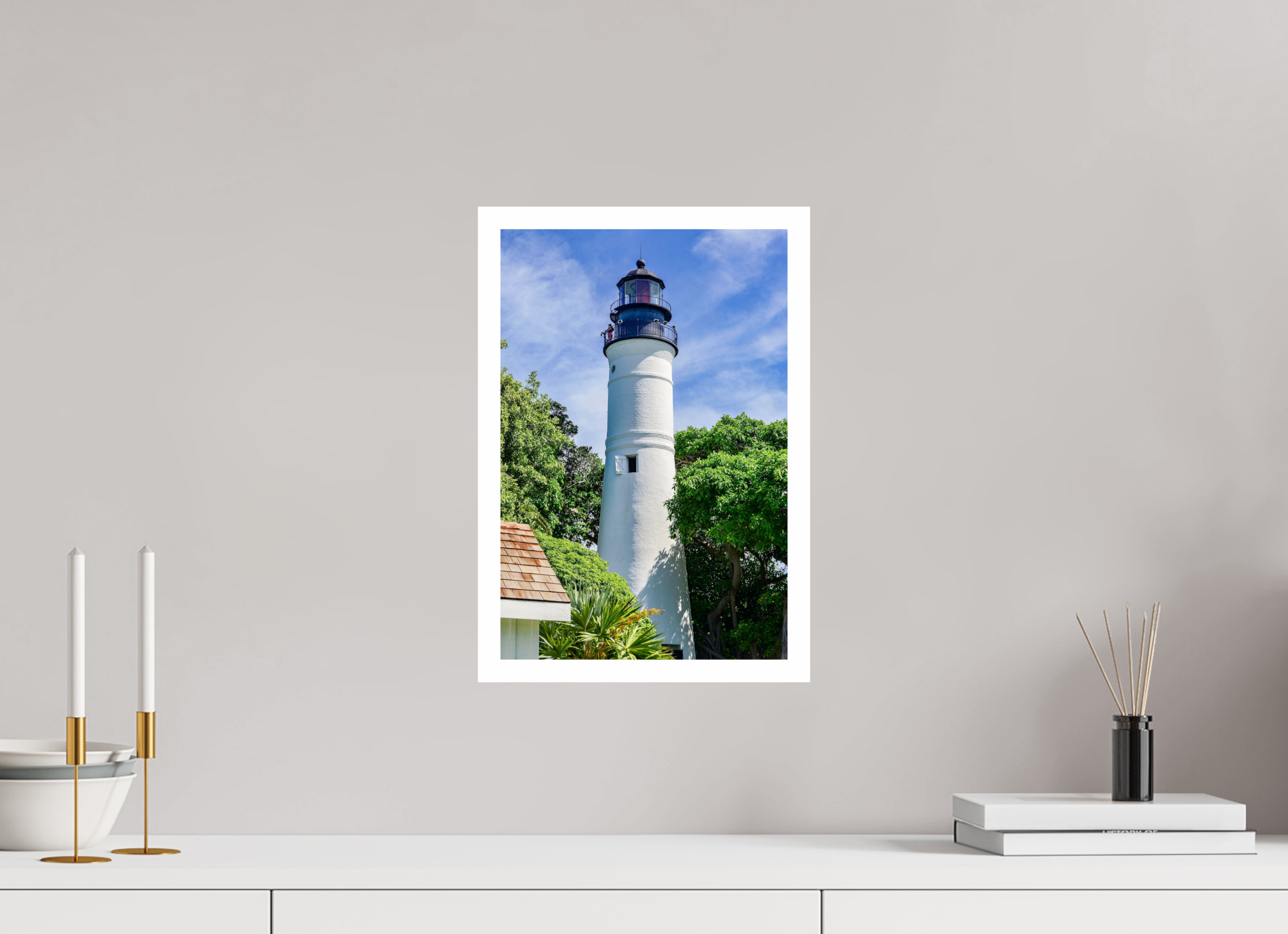 10 x 15″, Hahnemühle FineArt Pearl Print, .79" white border The Historic Key West Lighthouse