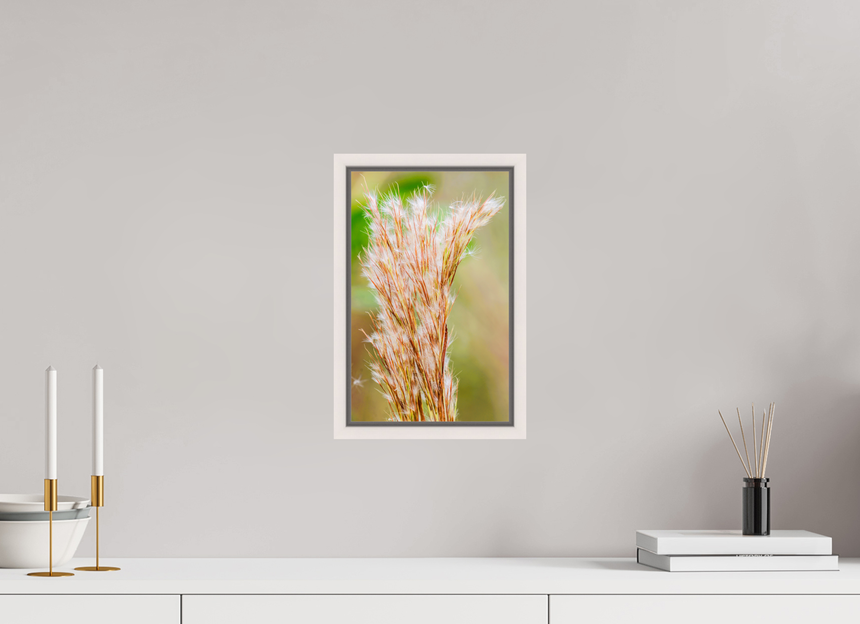 8 x 12.7″, Photo Print Under Acrylic Glass Basel 0.6", Maple White Bushy Bluestem in the Breeze