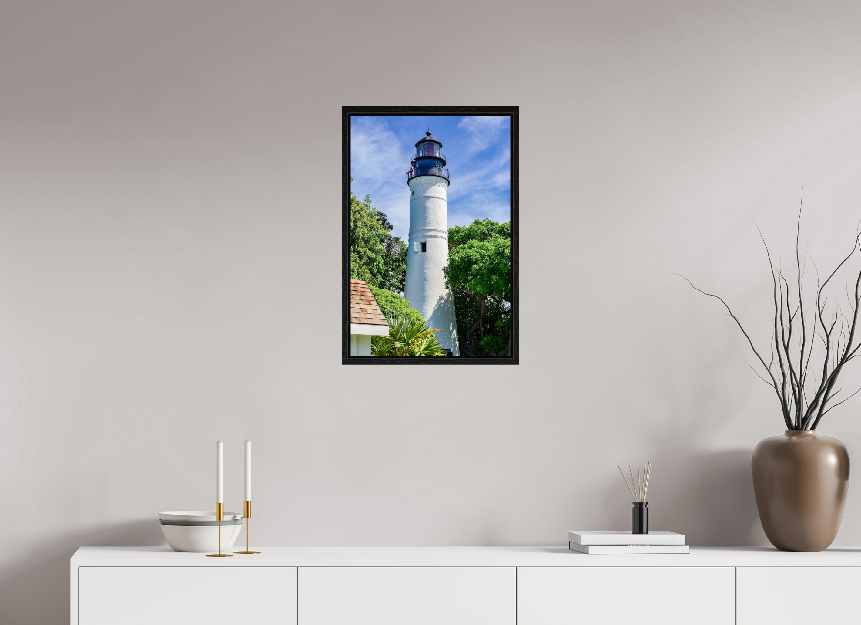 16 x 24″, Floater Frame The Historic Key West Lighthouse
