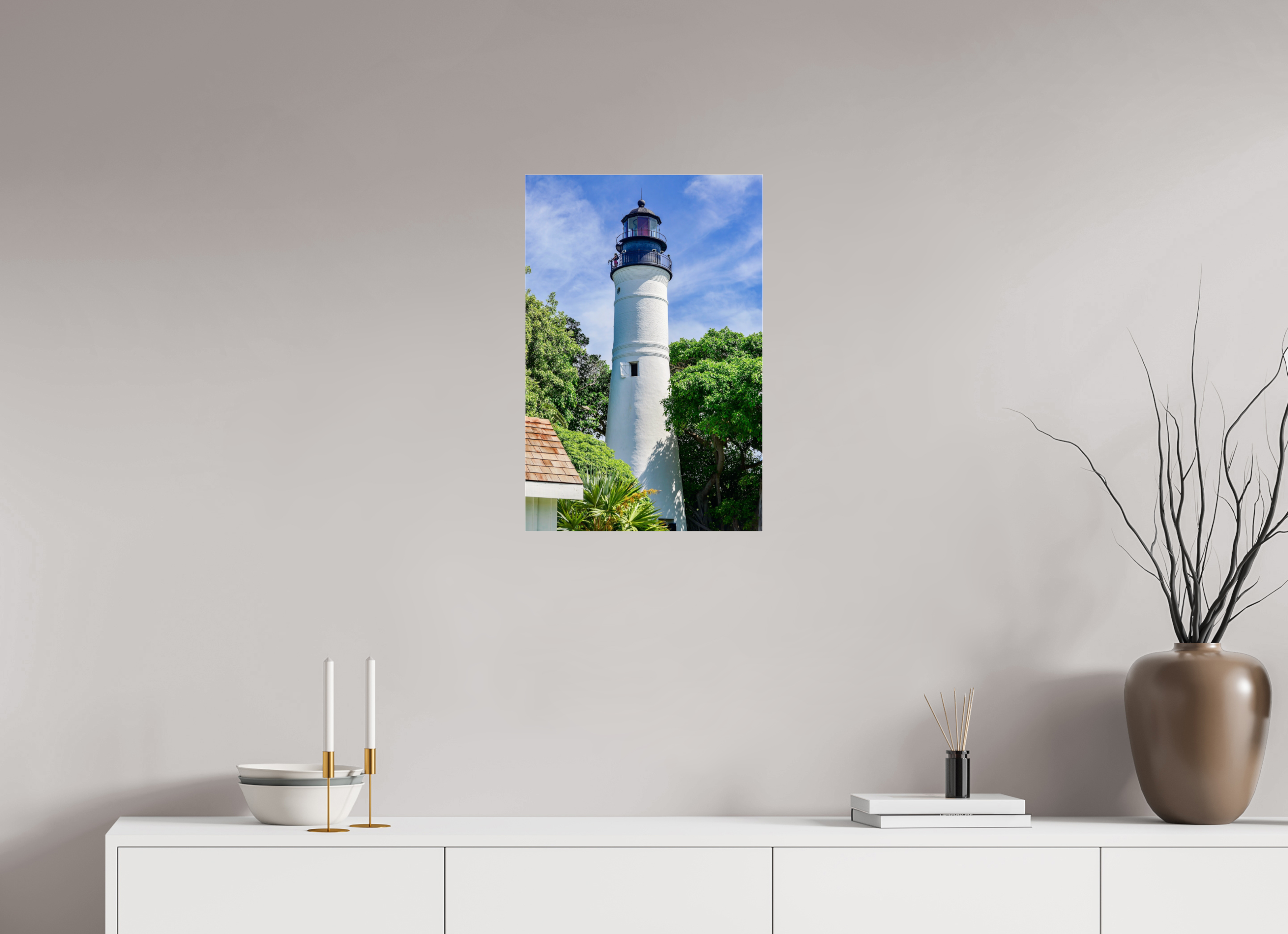 16 x 24″, Metallic Photo Print Under Acrylic Glass The Historic Key West Lighthouse