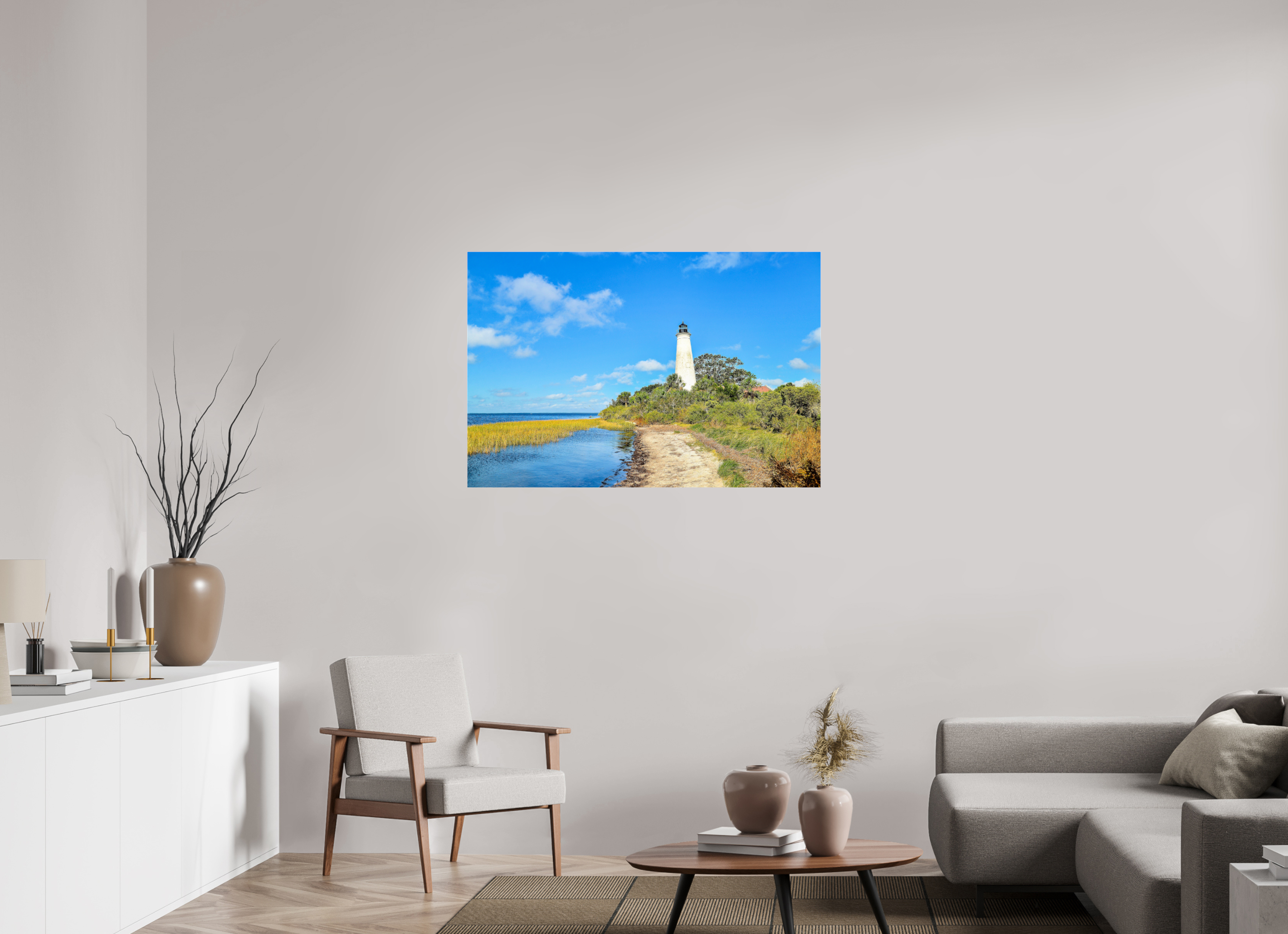 45 x 30″, Metallic Photo Print Under Acrylic Glass St. Marks Lighthouse