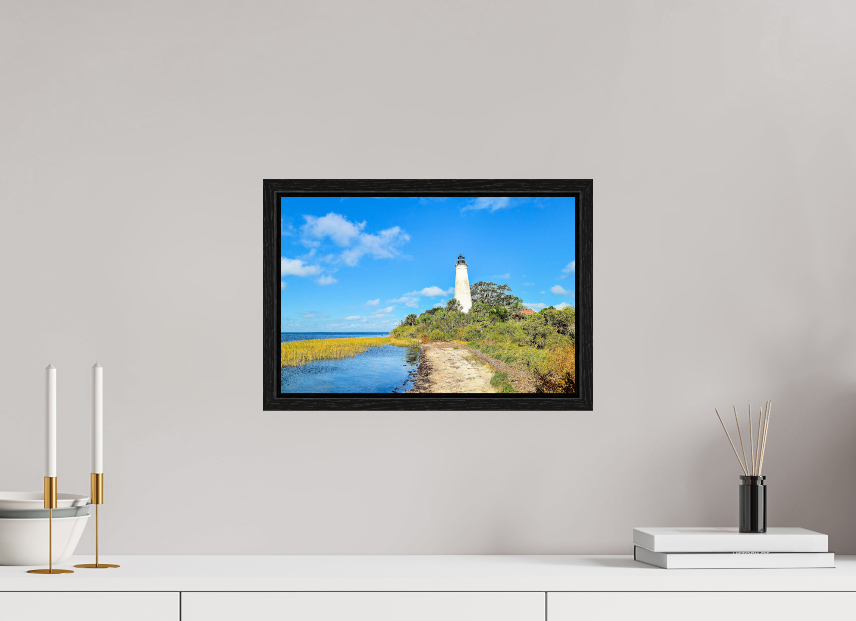 15 x 10″, Floater Frame St. Marks Lighthouse