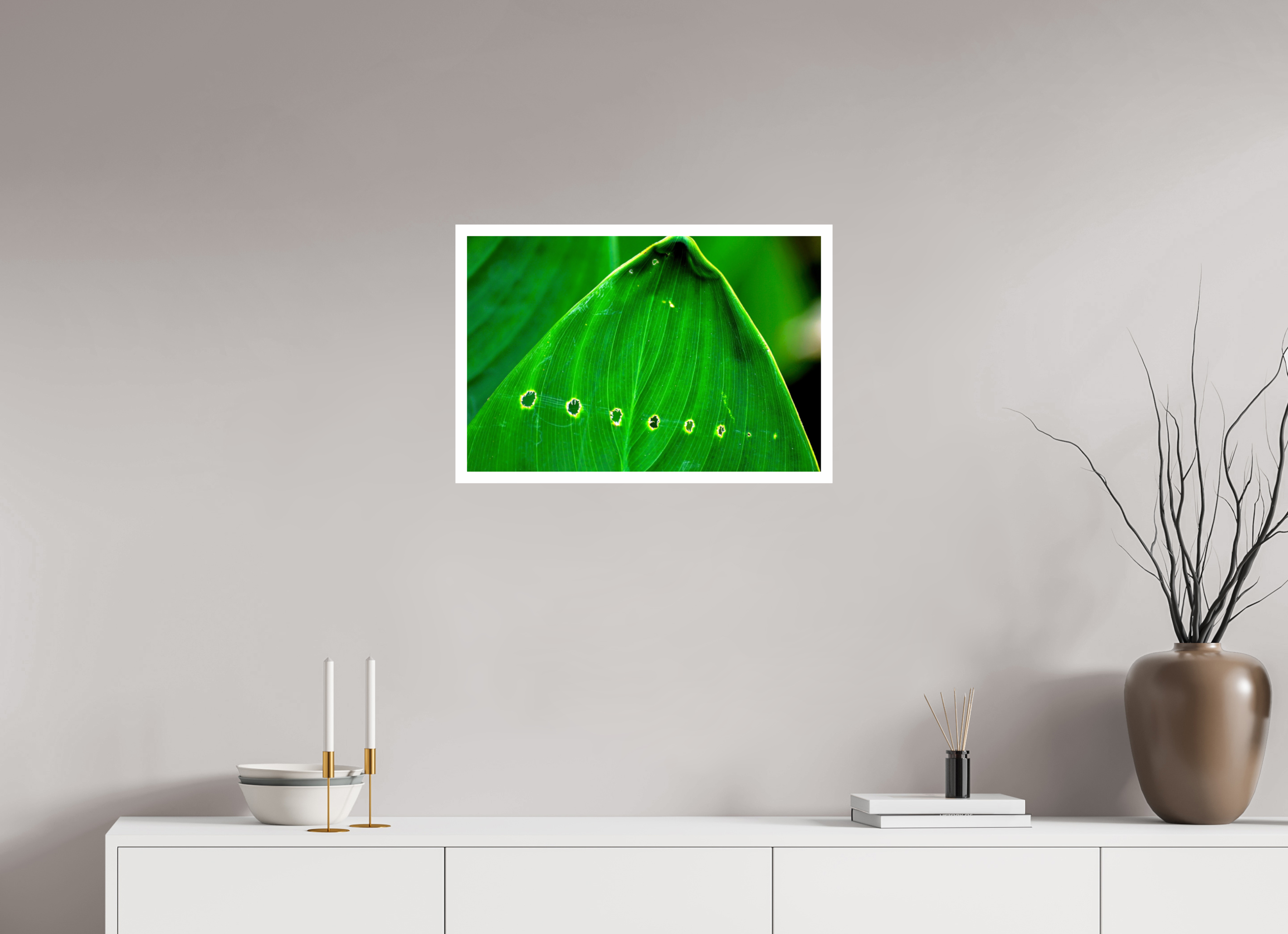 24 x 16″, Hahnemühle FineArt Pearl Print, .79" white border Linear Progression in Green