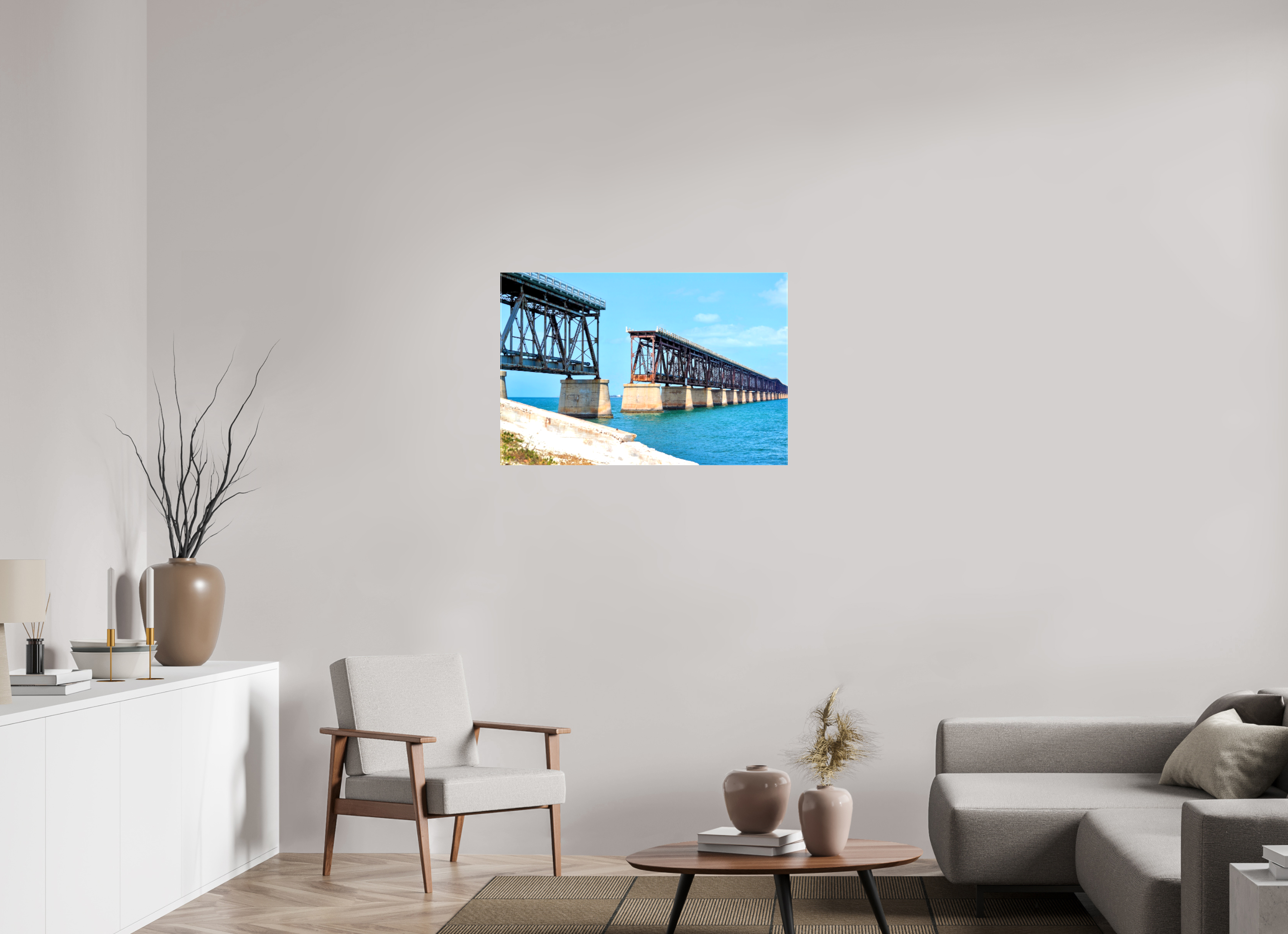 36 x 24″, Glossy Canvas on Stretcher Frame, 1,57" Wrapped Old Bahia Honda Bridge