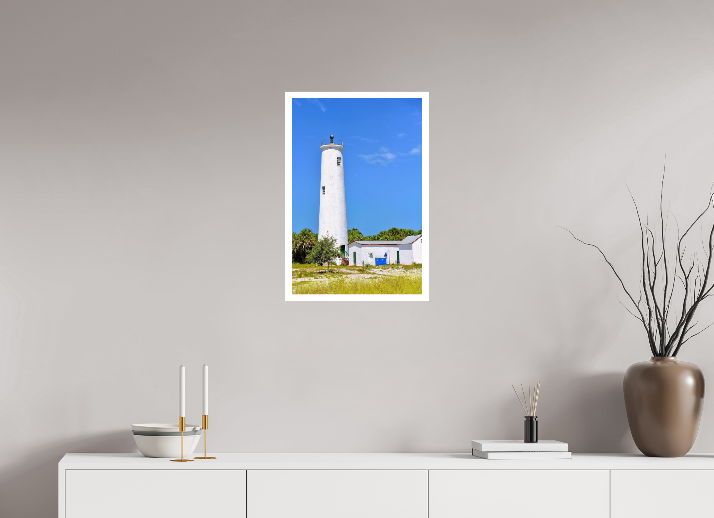 16 x 24″, Hahnemühle FineArt Pearl Print, .79" white border Egmont Key Lighthouse