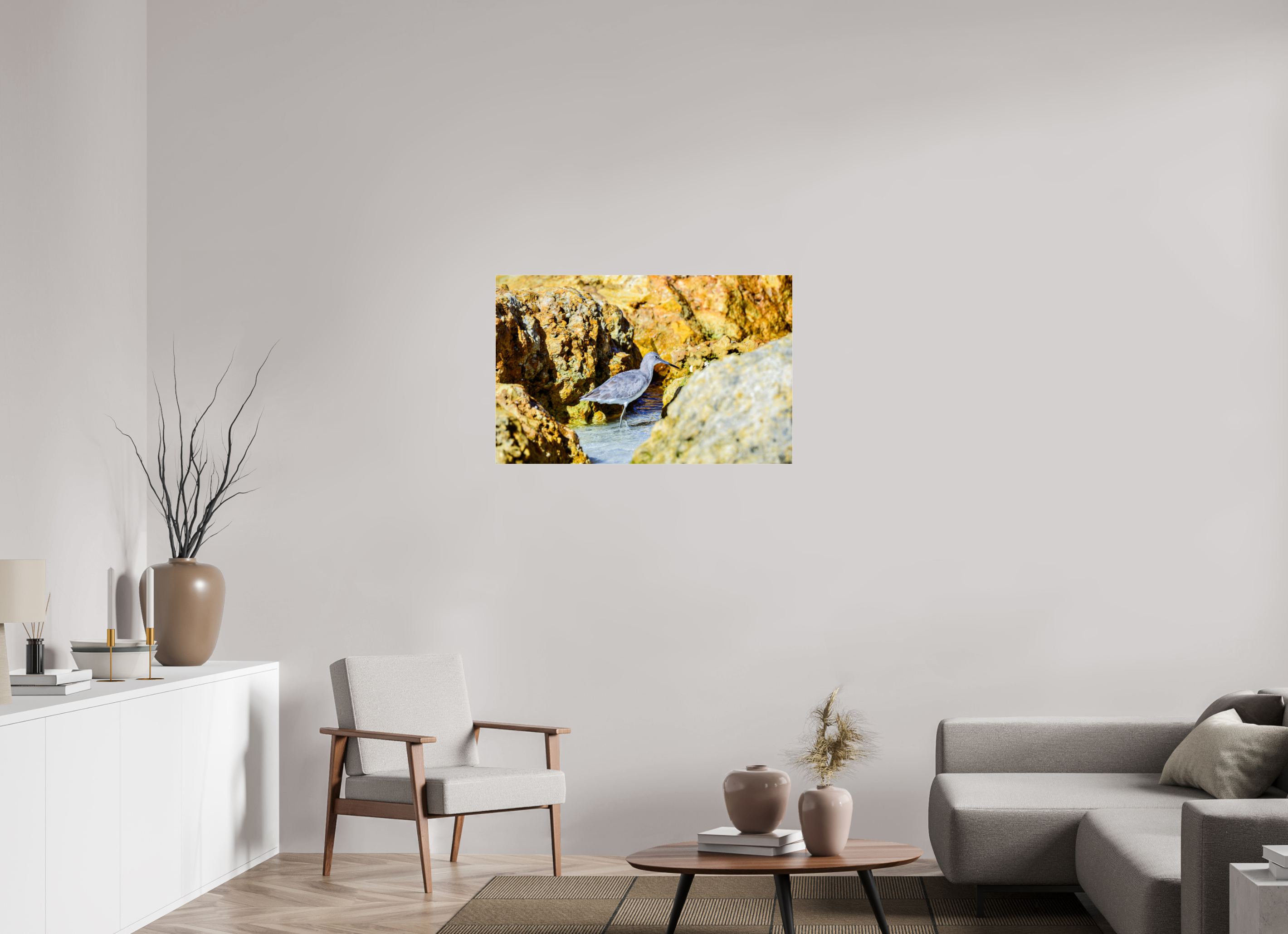 37.8 x 24″, Metallic Photo Print Under Acrylic Glass The Hiding Willet