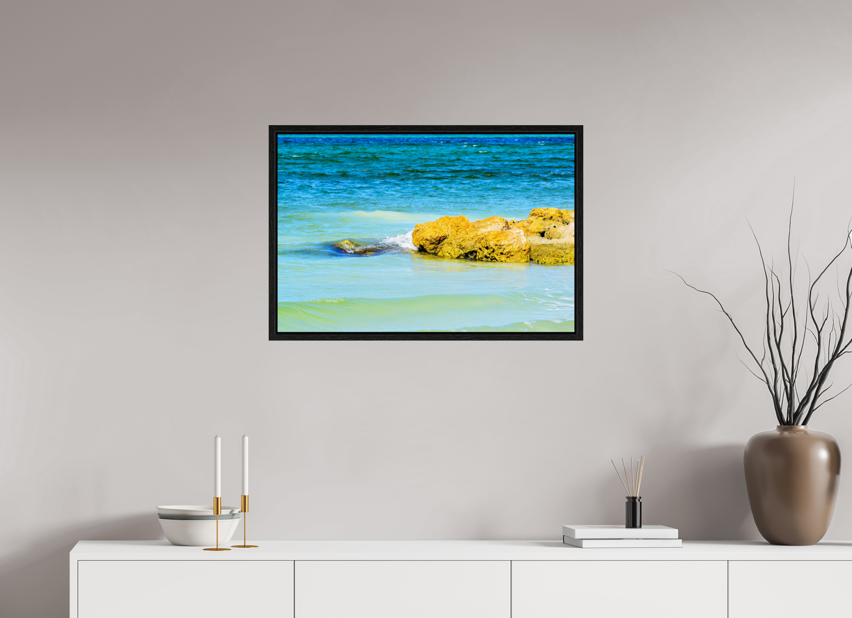 30 x 20″, Floater Frame Calm Waters