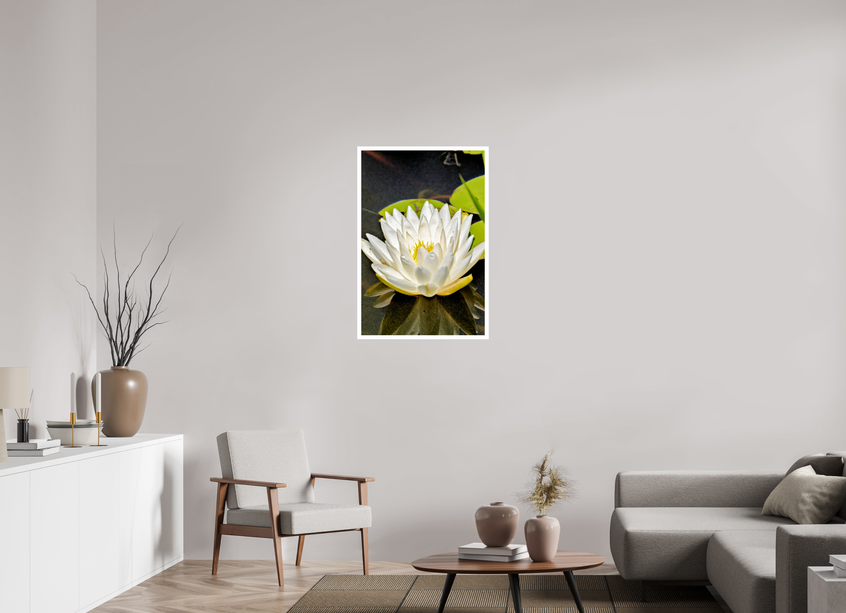 24 x 36″, Hahnemühle FineArt Pearl Print, .79" white border The White Water Lily
