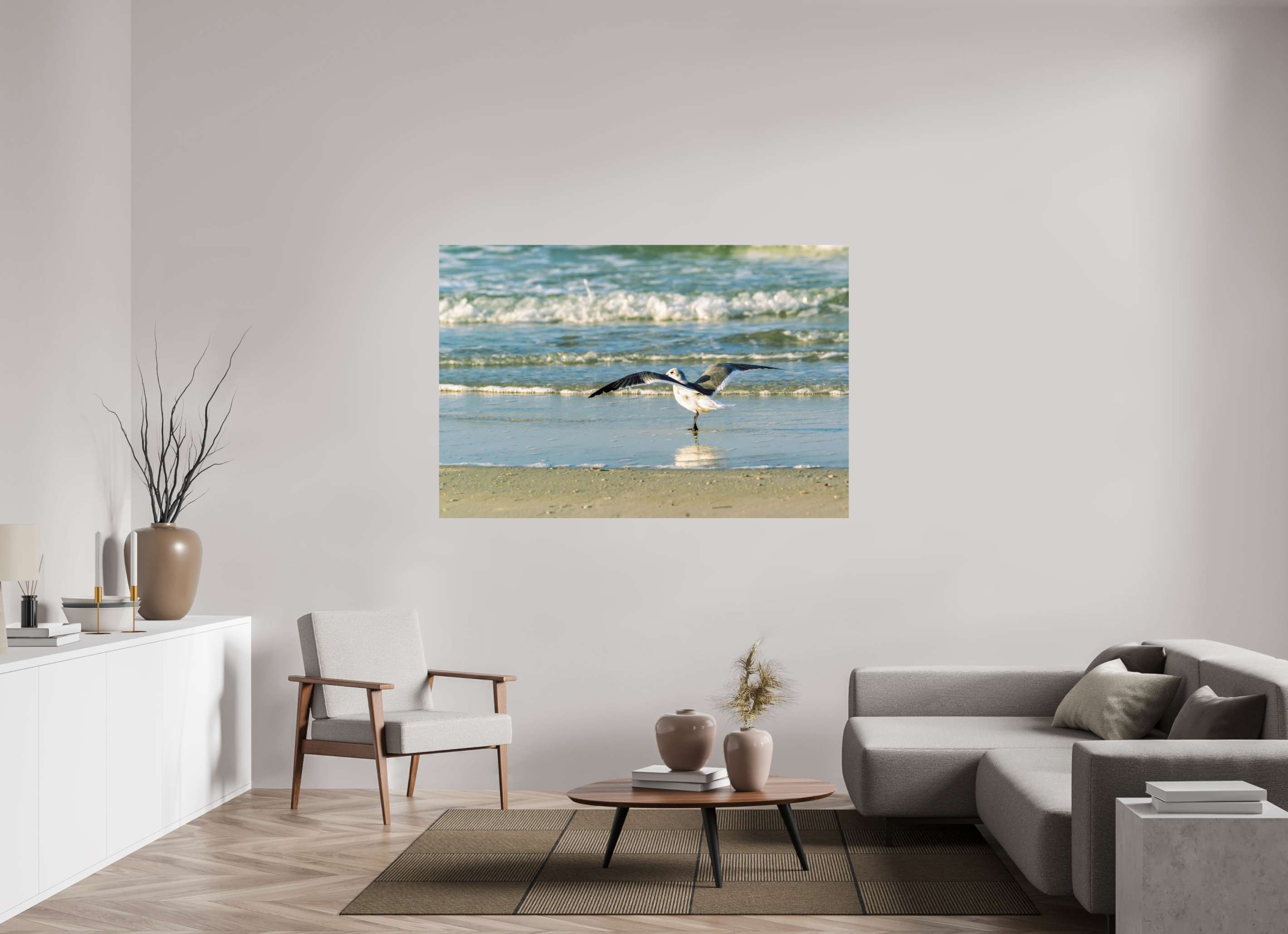 66 x 44″, Photo Print On Fuji Crystal DP II Laughing Gull in Motion
