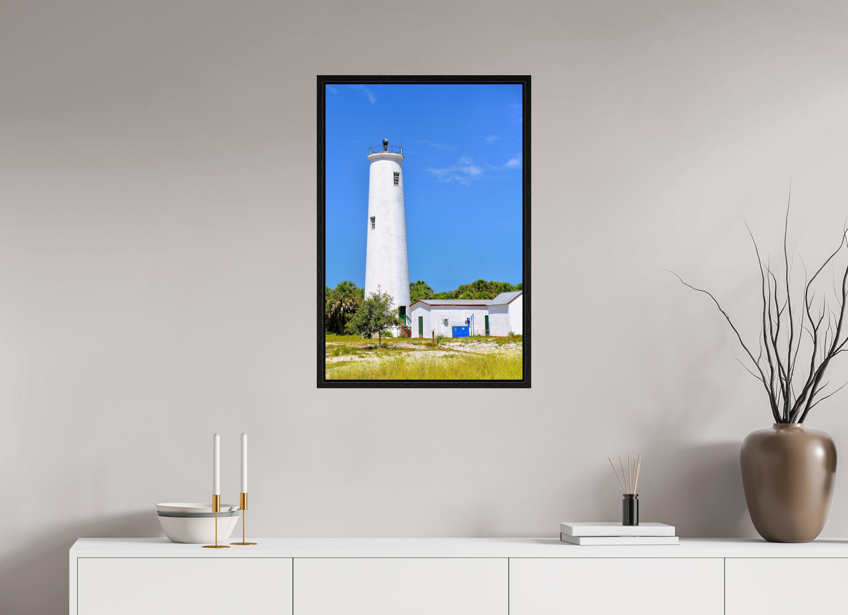 20 x 30″, Floater Frame Egmont Key Lighthouse