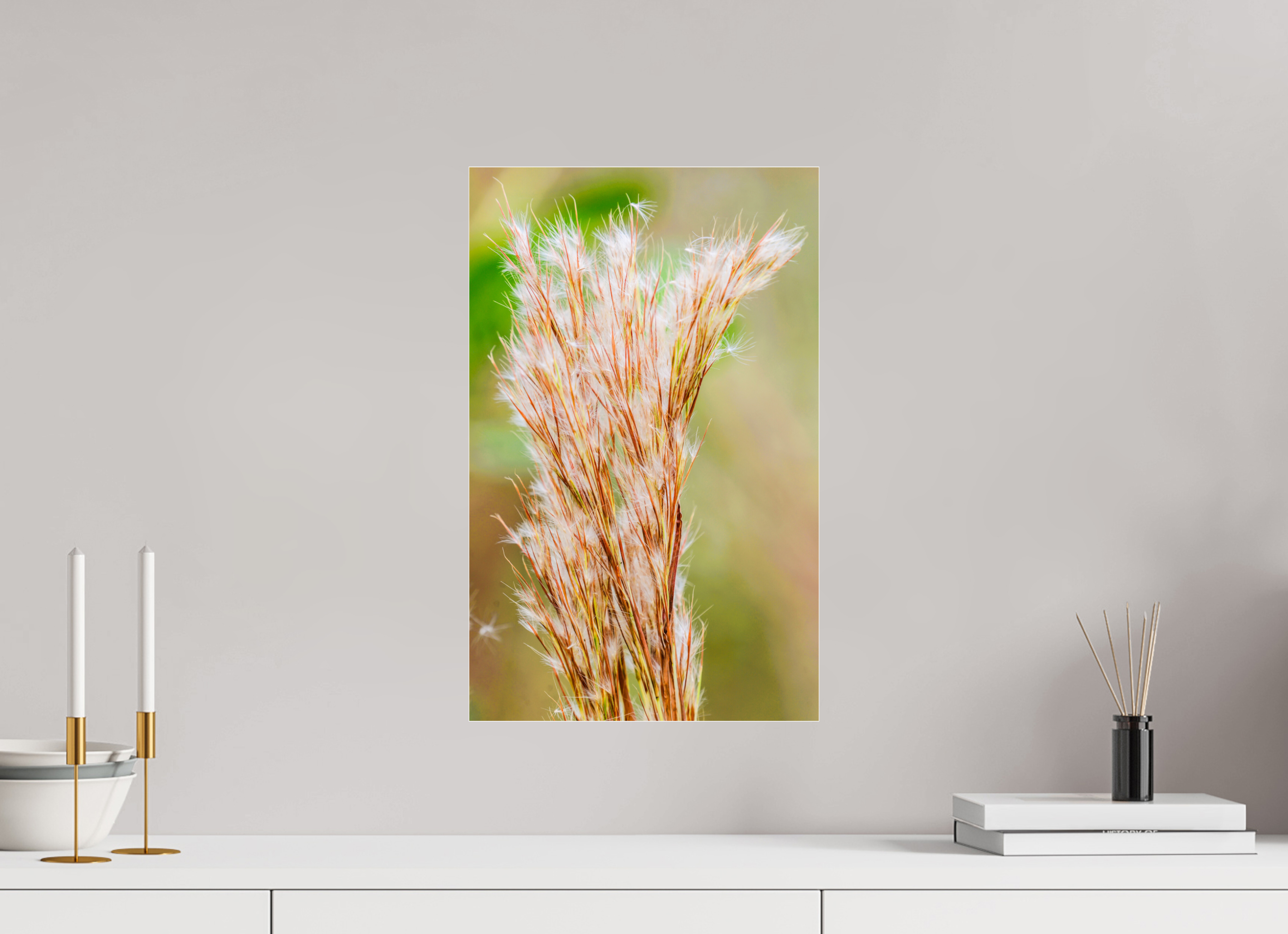 12 x 19″, Photo Print Under Acrylic Glass Bushy Bluestem in the Breeze