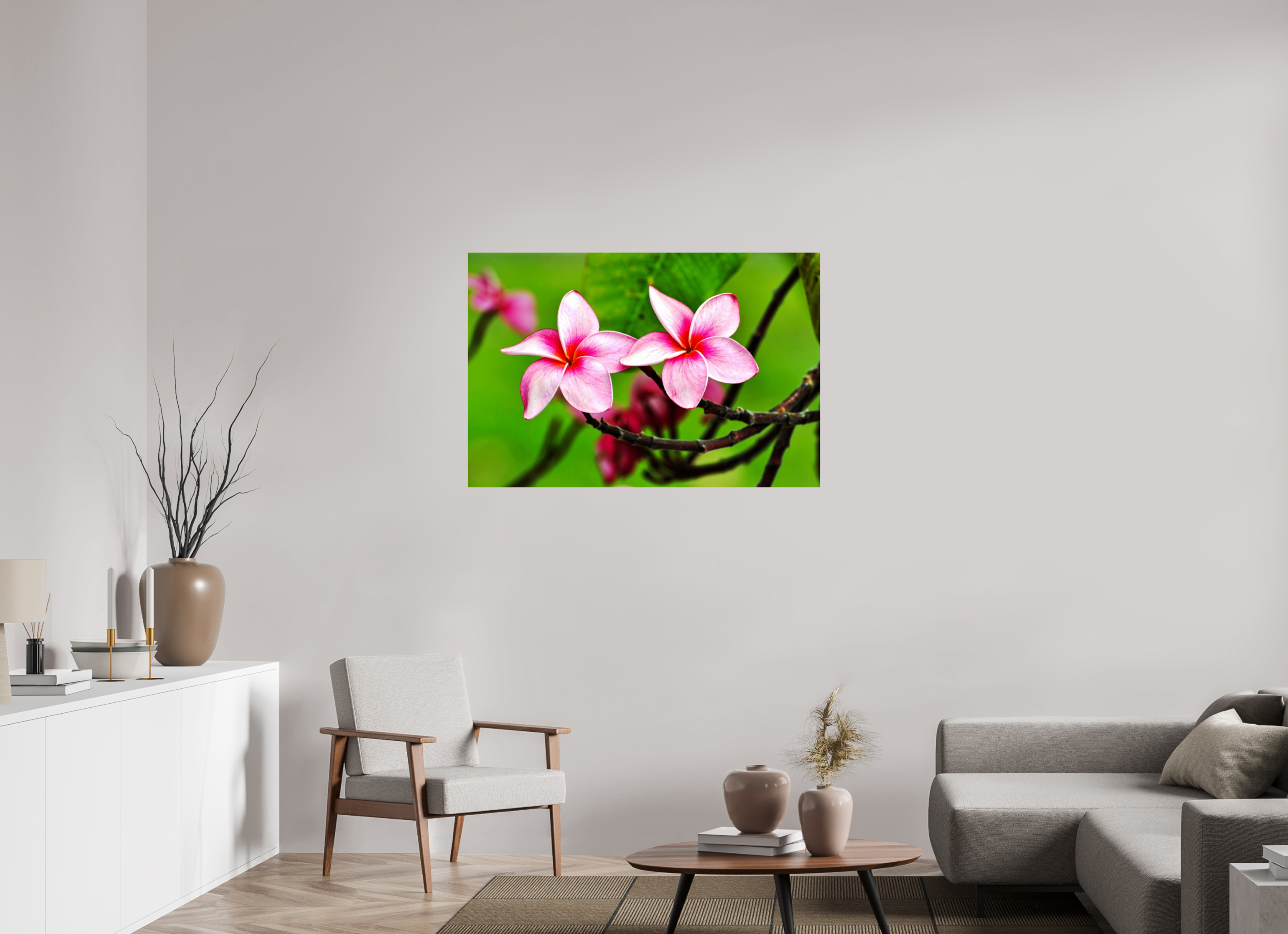 45 x 30″, Photo Print On Fuji Crystal DP II Pink Plumeria Rubra (Frangipani)