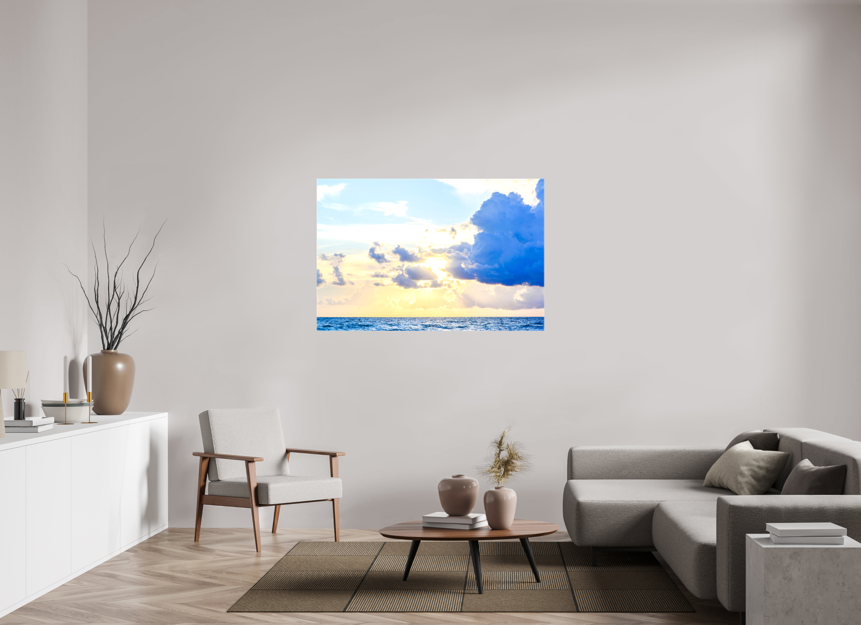 54 x 36″, Glossy Canvas on Stretcher Frame, 1,57" Wrapped Breaking Through The Clouds