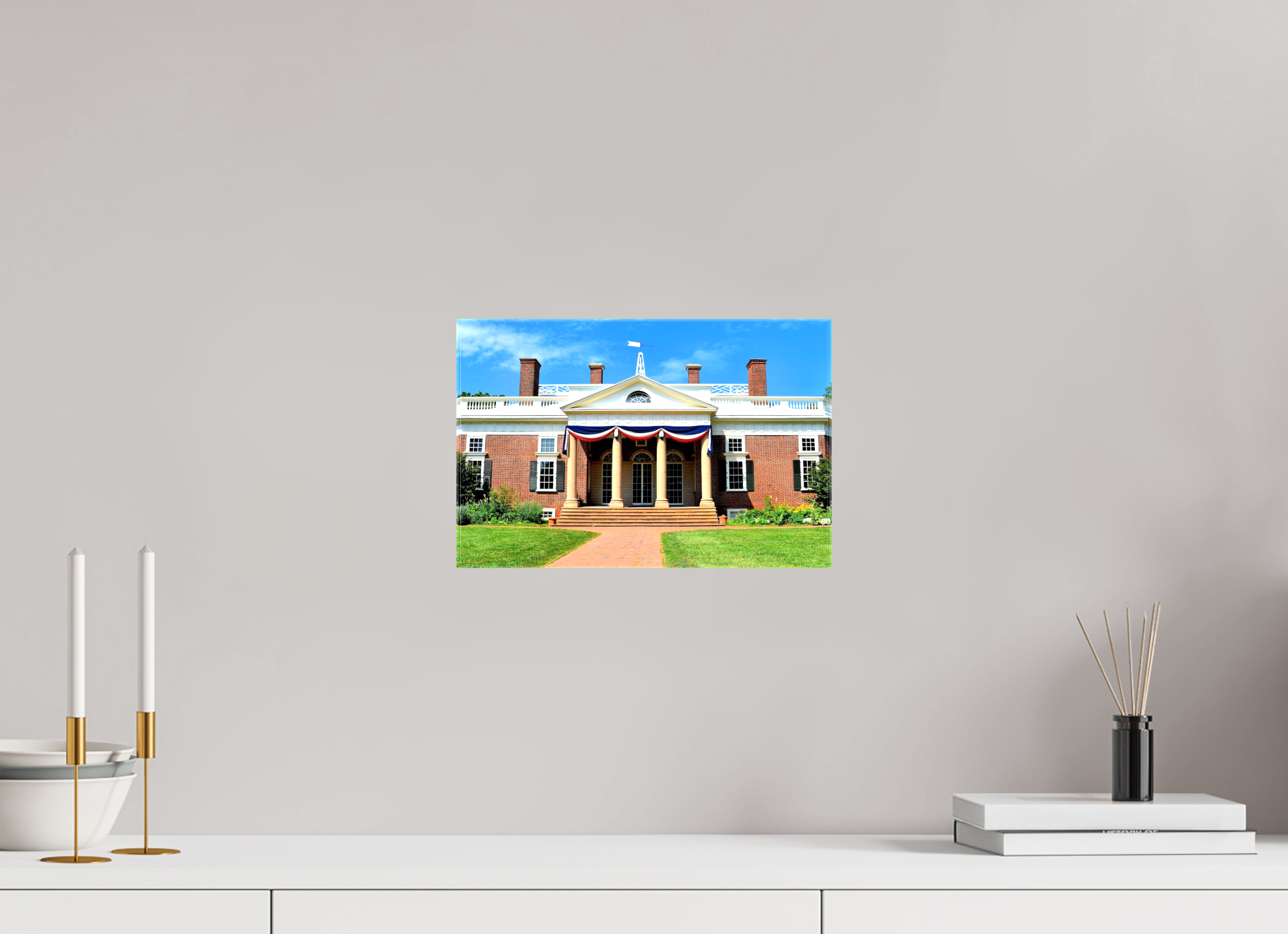 12.2 x 8″, Glossy Canvas on Stretcher Frame, 1,57" Wrapped Jefferson’s Masterpiece: Monticello at Midday