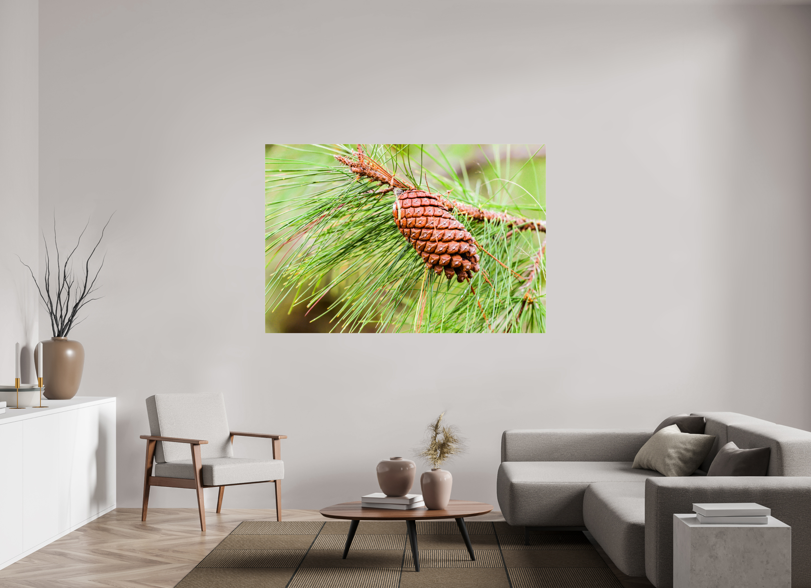 69.8 x 47″, Metallic Photo Print Under Acrylic Glass The Longleaf Pine Cone