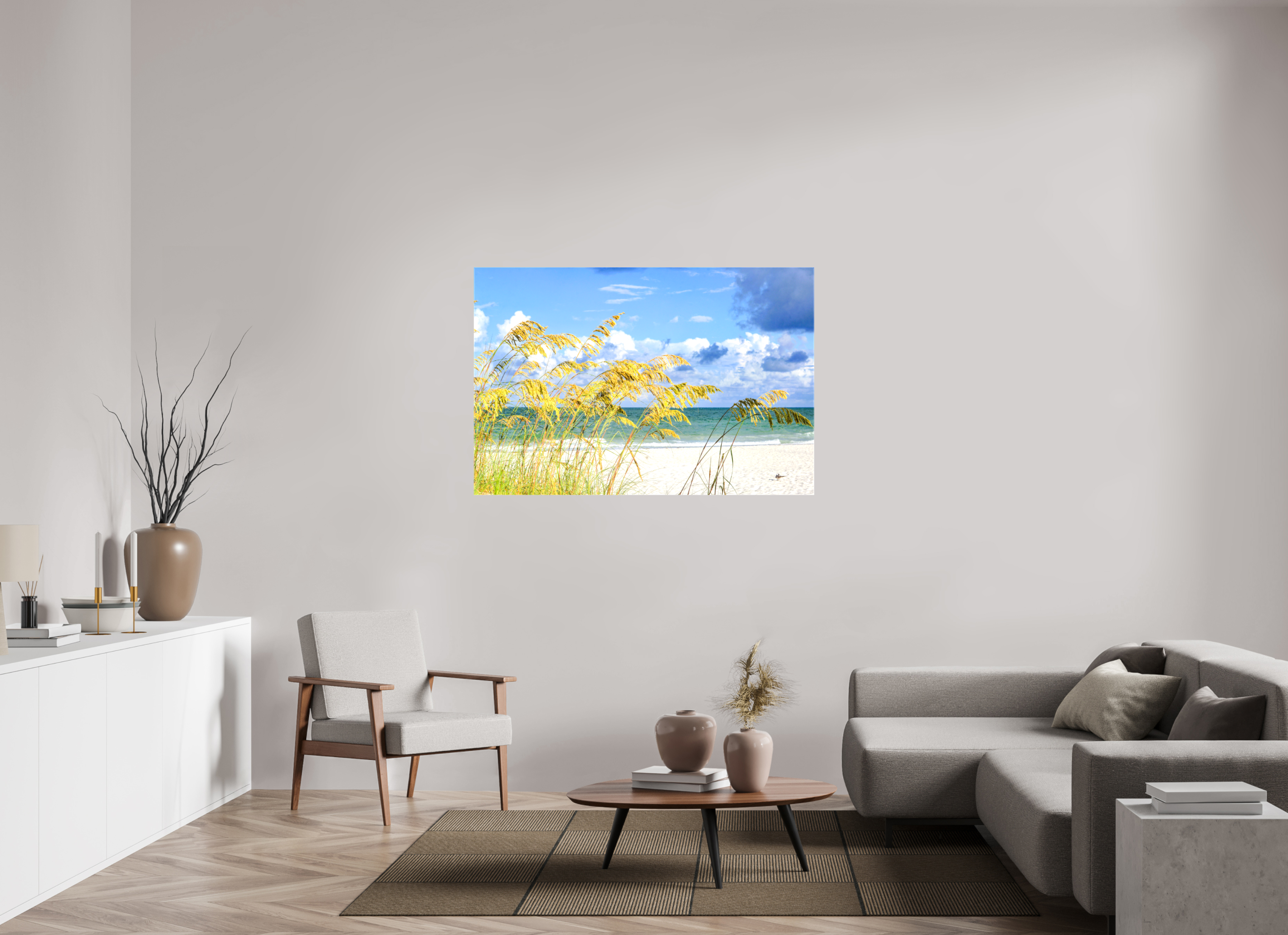 54 x 36″, Glossy Canvas on Stretcher Frame, 1,57" Wrapped Golden Sea Oats