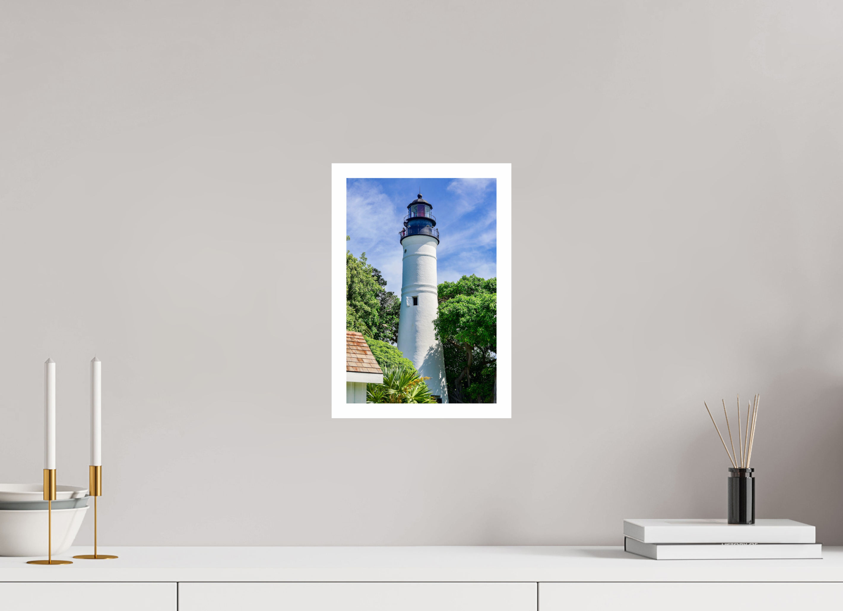 8 x 12″, Hahnemühle FineArt Pearl Print, .79" white border The Historic Key West Lighthouse