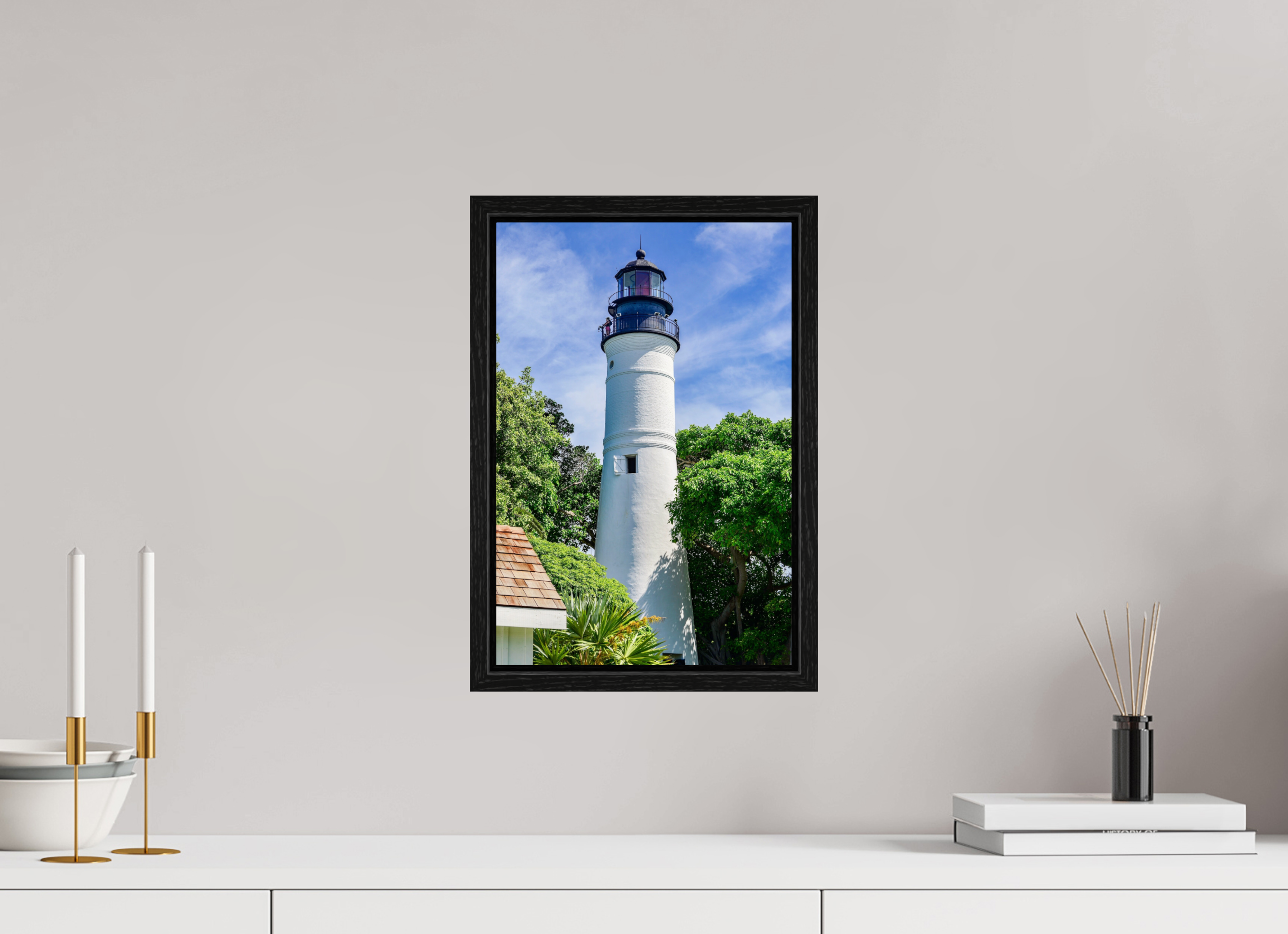 10 x 15″, Floater Frame The Historic Key West Lighthouse