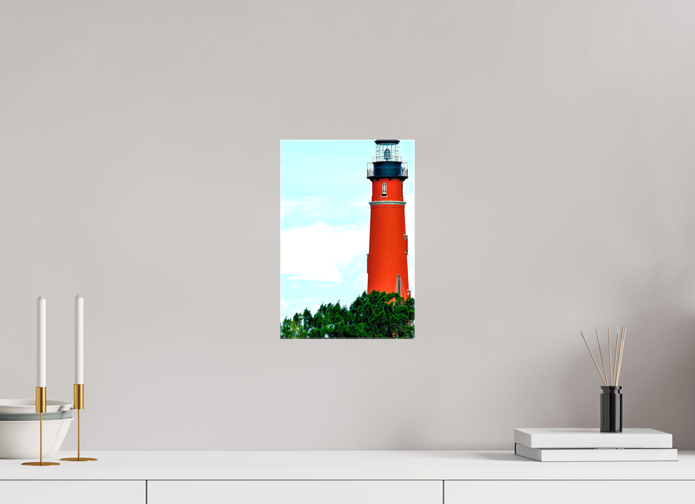 8 x 12″, Glossy Canvas on Stretcher Frame, 1,57" Wrapped Ponce de Leon Inlet Lighthouse