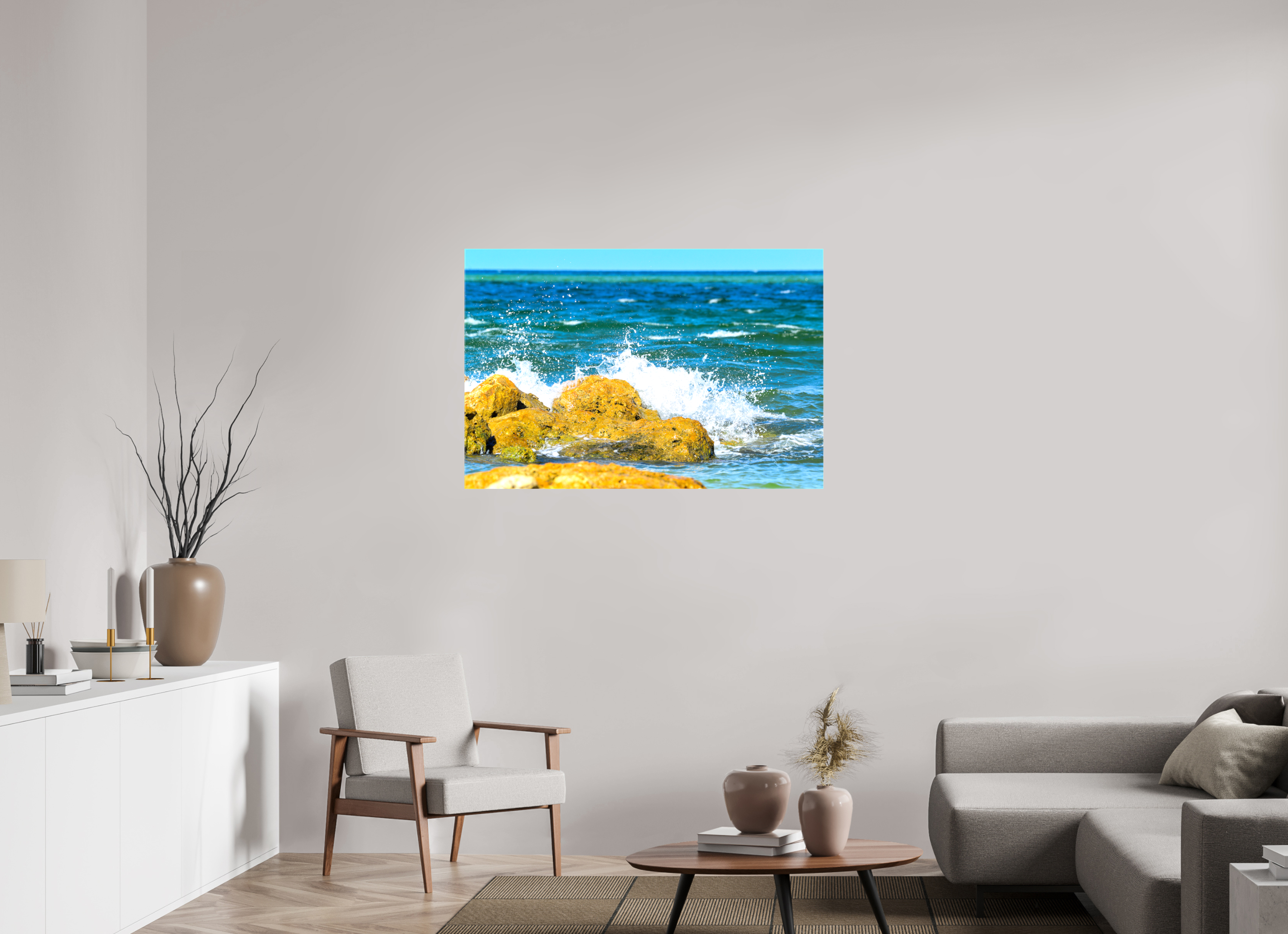 45 x 30″, Glossy Canvas on Stretcher Frame, 1,57" Wrapped The Ocean’s Impact