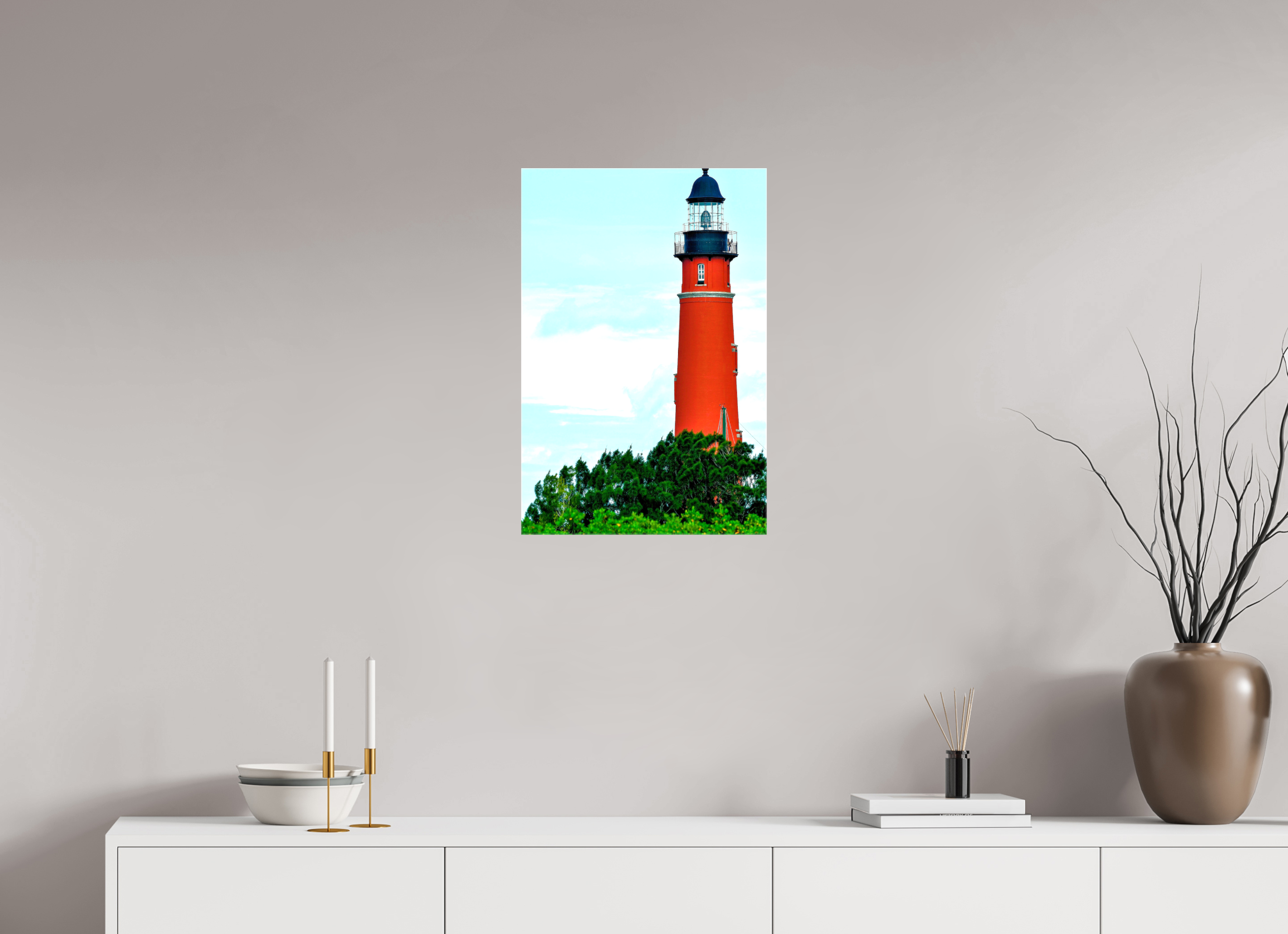16 x 24″, Glossy Canvas on Stretcher Frame, 1,57" Wrapped Ponce de Leon Inlet Lighthouse