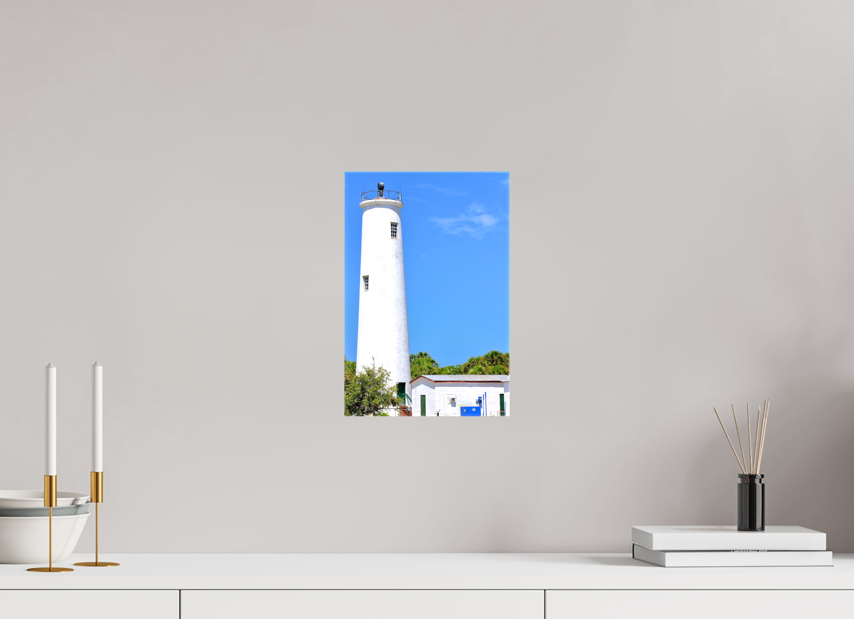 8 x 12″, Glossy Canvas on Stretcher Frame, 1,57" Wrapped Egmont Key Lighthouse