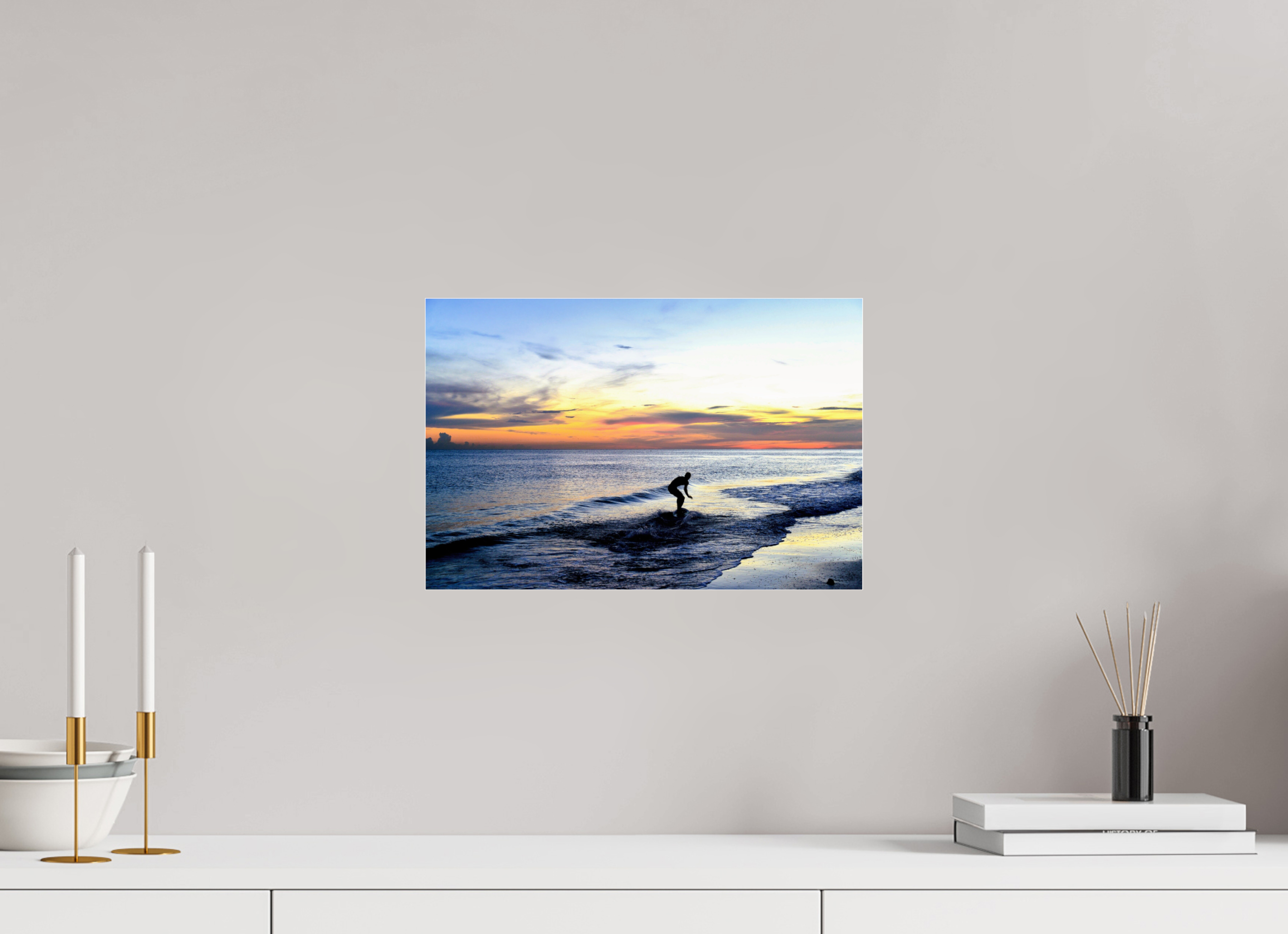 15 x 10″, Metallic Photo Print Under Acrylic Glass Chasing the Last Light
