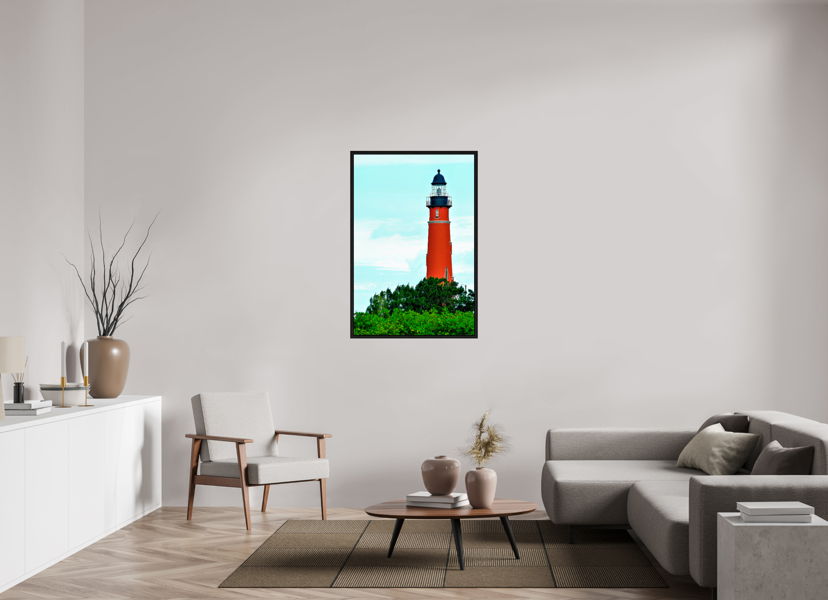 30 x 45″, Floater Frame Ponce de Leon Inlet Lighthouse