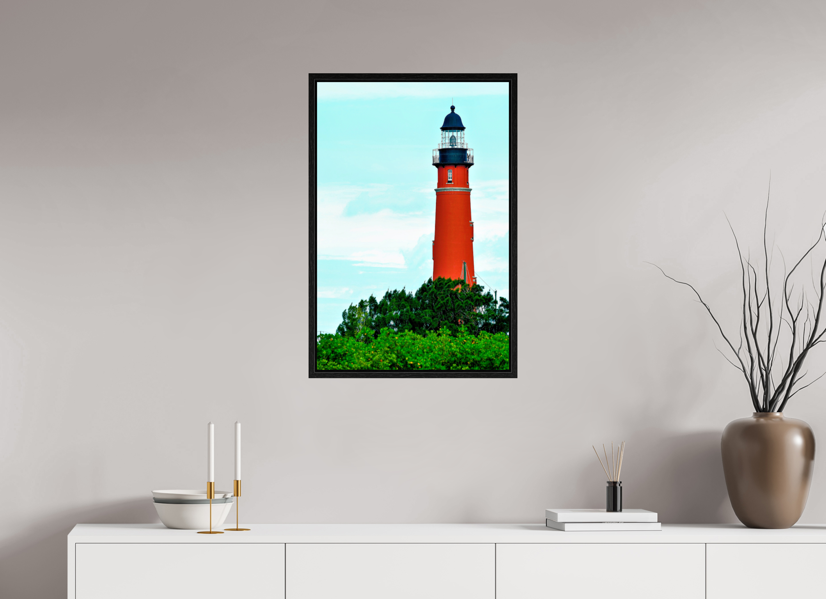 20 x 30″, Floater Frame Ponce de Leon Inlet Lighthouse
