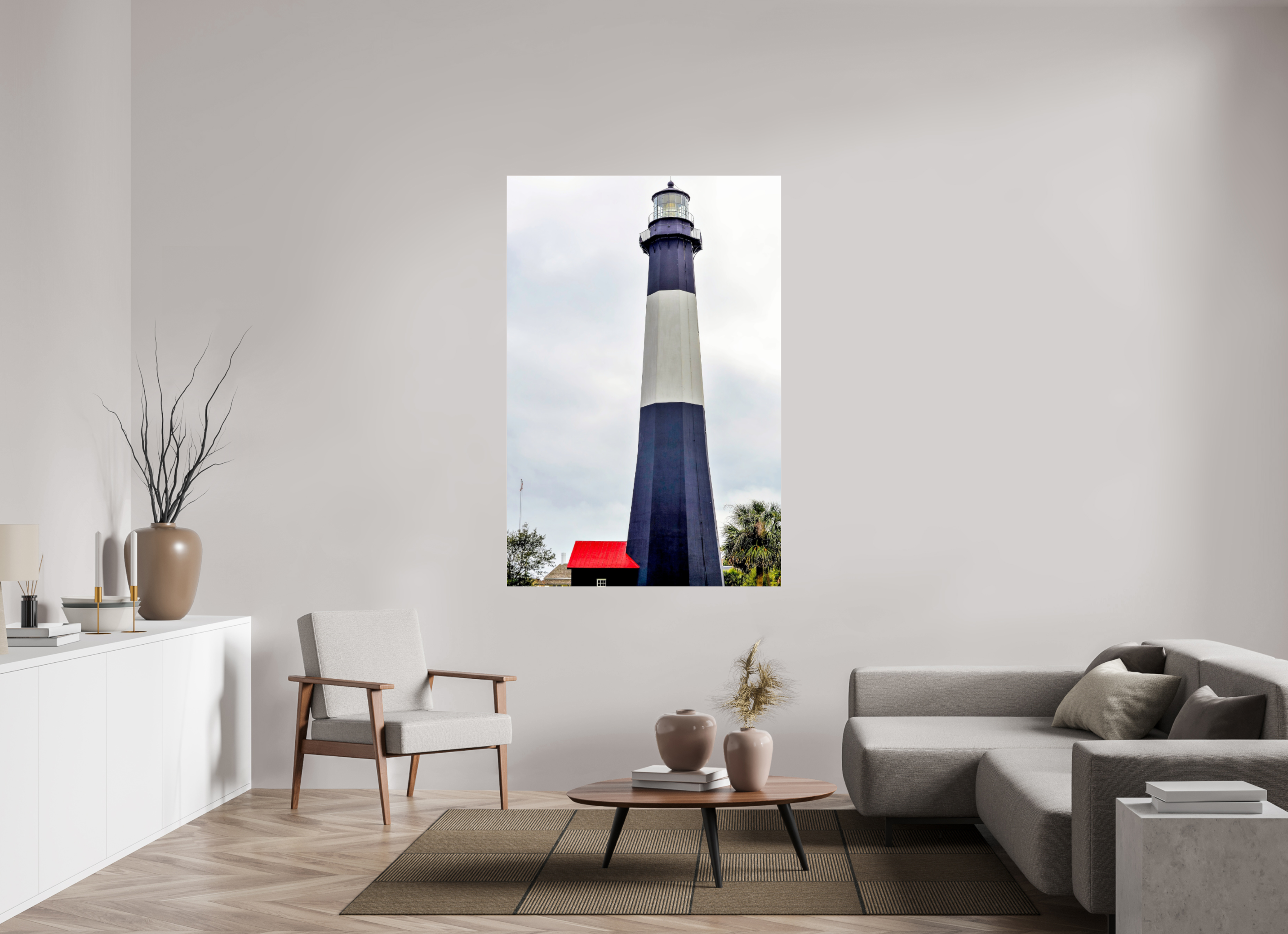 44 x 66″, Metallic Photo Print Under Acrylic Glass Tybee Island Light Station