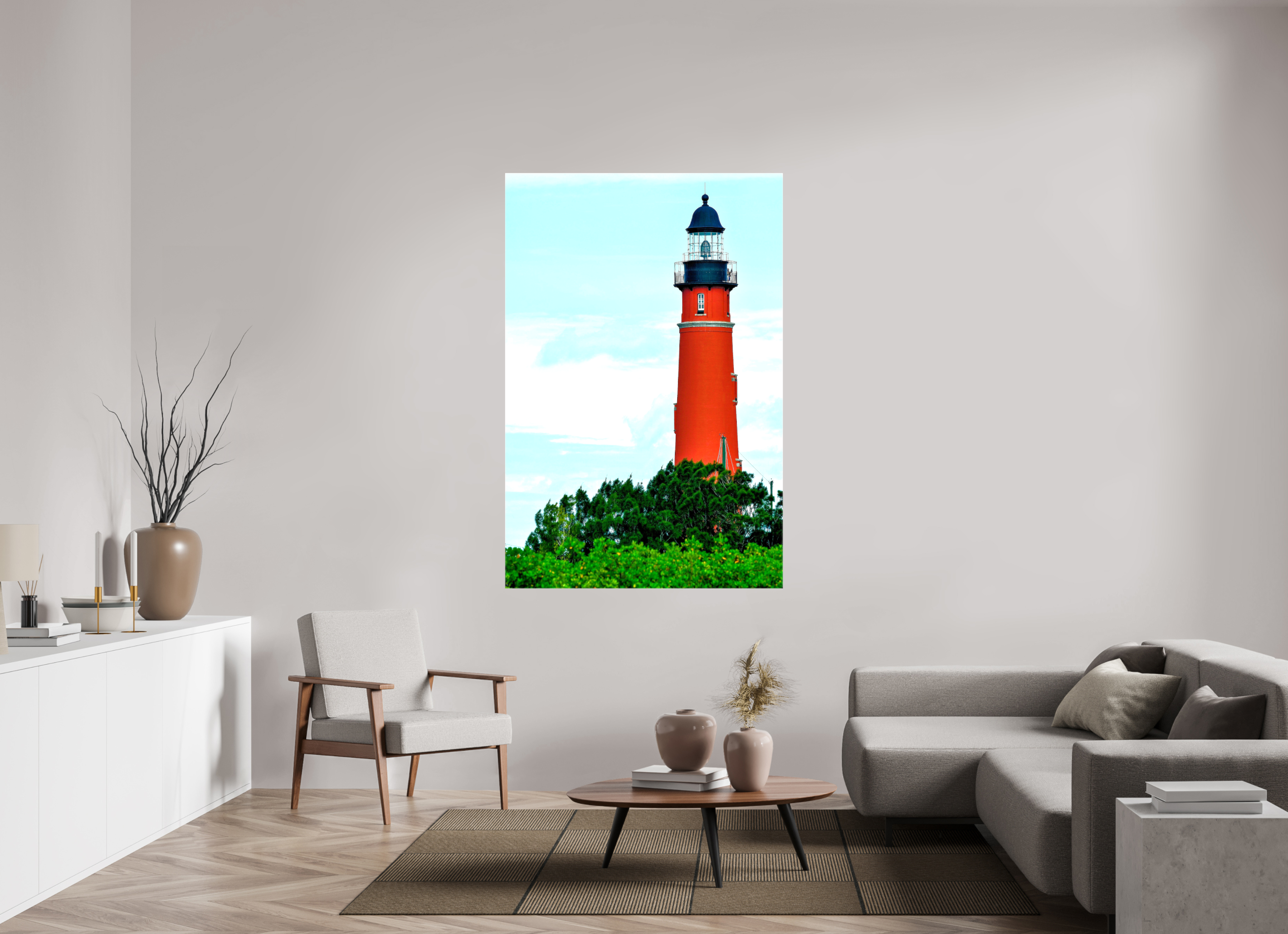 44 x 66″, Glossy Canvas on Stretcher Frame, 1,57" Wrapped Ponce de Leon Inlet Lighthouse