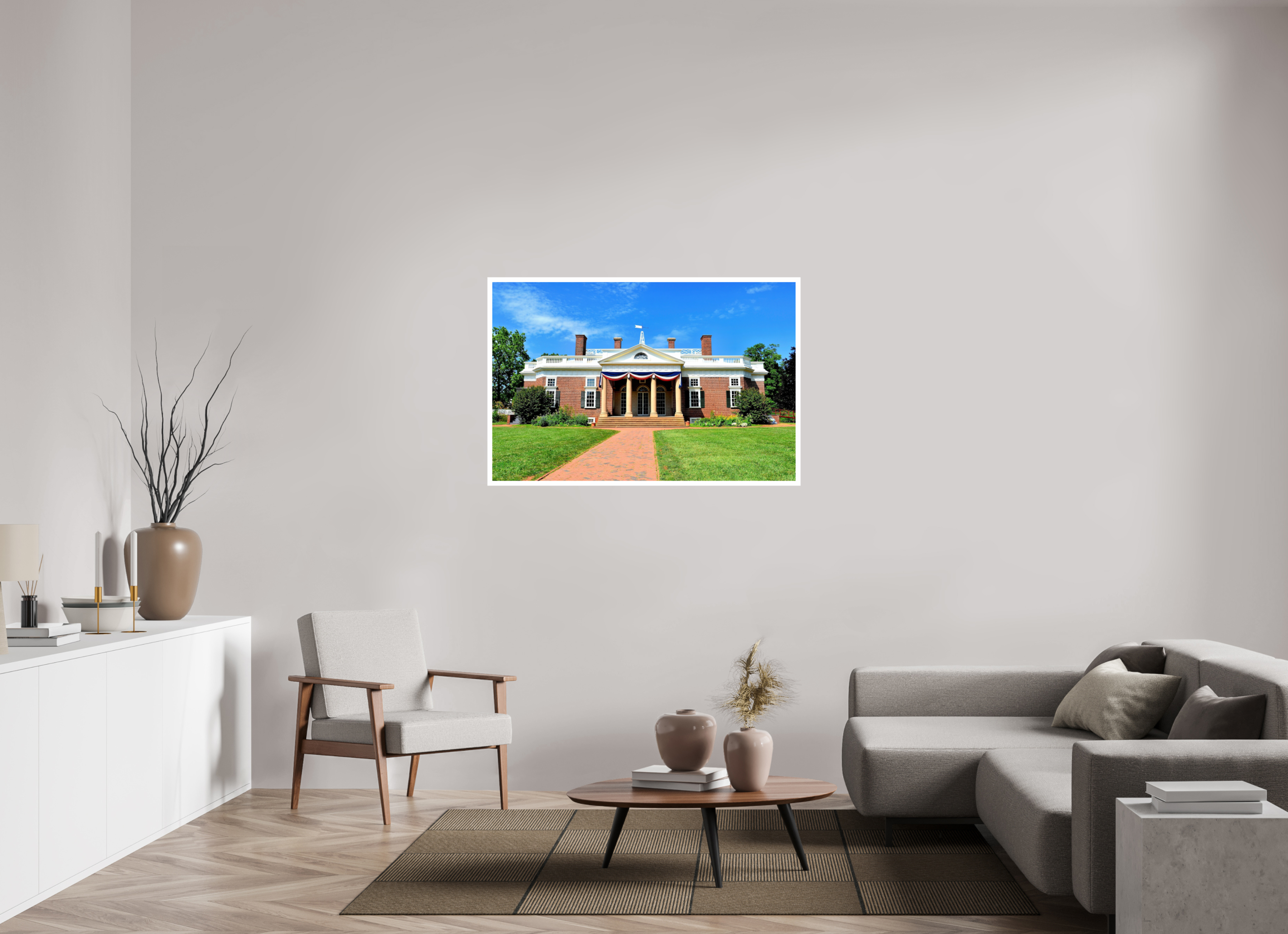 48.9 x 32″, Hahnemühle FineArt Pearl Print, .79" white border Jefferson’s Masterpiece: Monticello at Midday