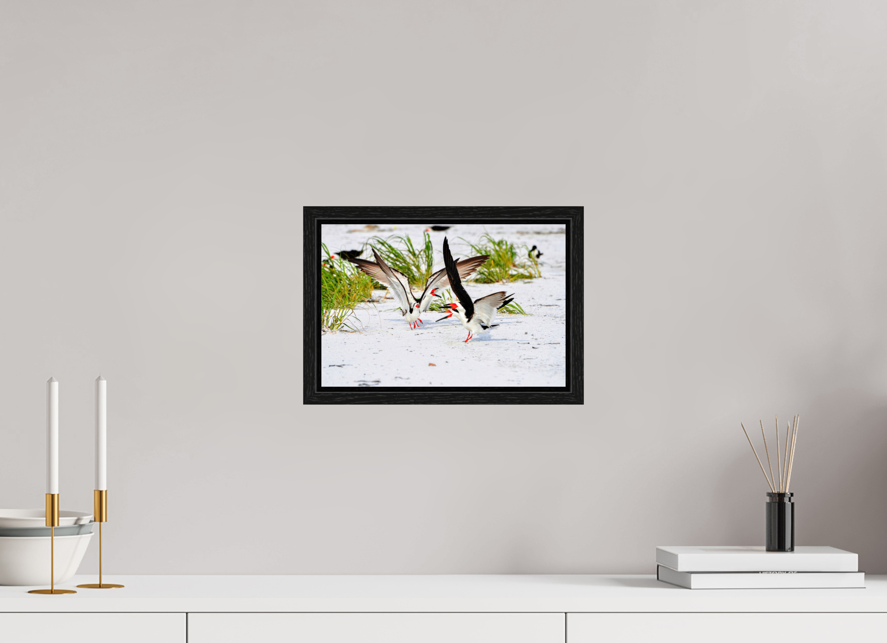 12 x 8″, Floater Frame, Basel 0.6", Black Oak, Glossy Acrylic Glass The Skimmer Dance