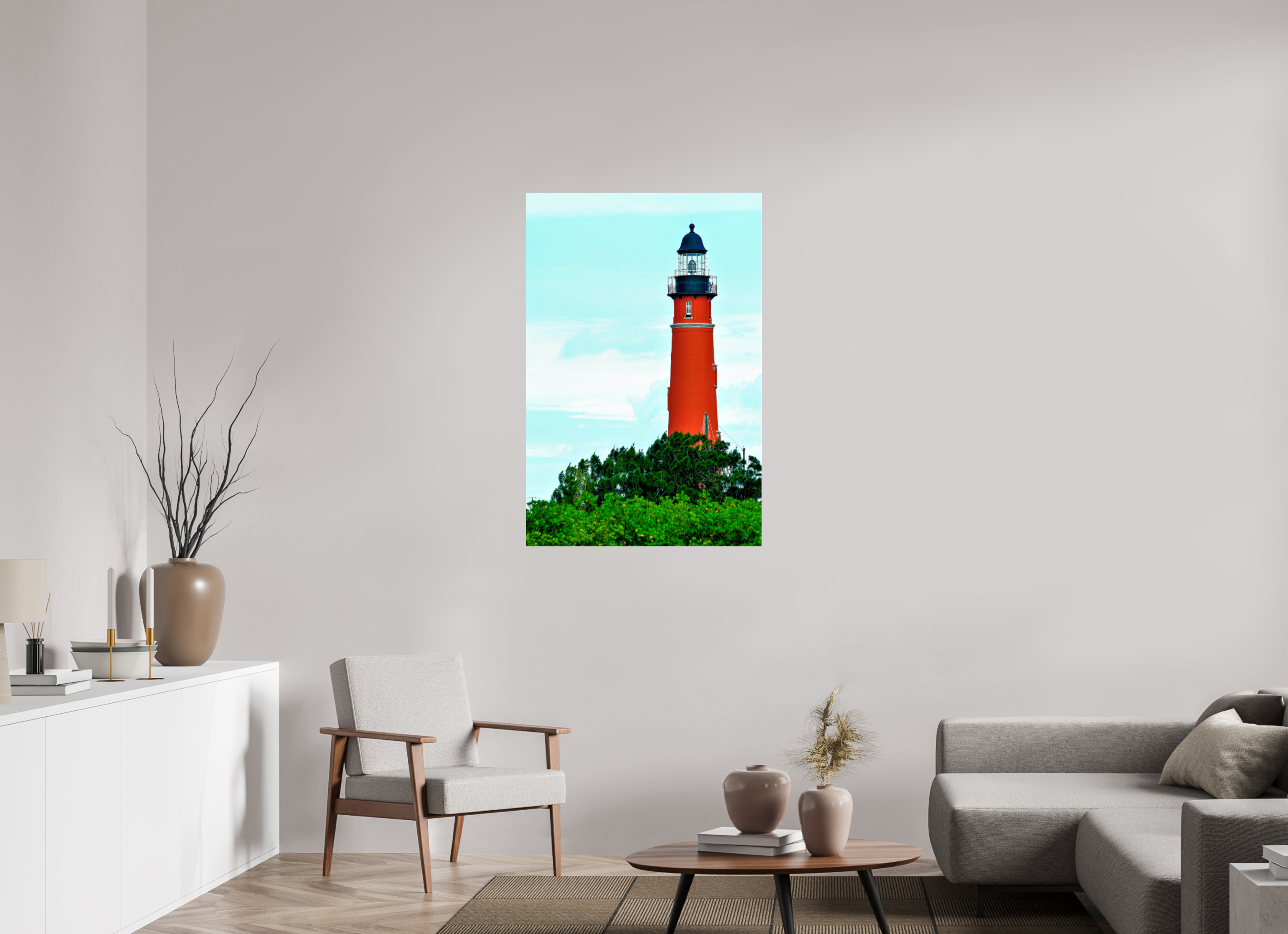30 x 45″, Metallic Photo Print Under Acrylic Glass Ponce de Leon Inlet Lighthouse